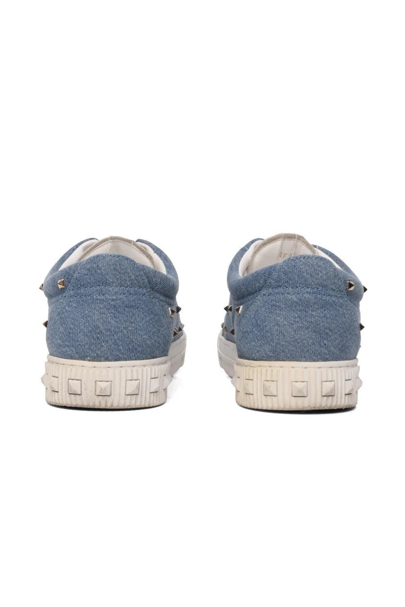 Valentino Size 43 Denim Rockstud Sneaker - Image 4