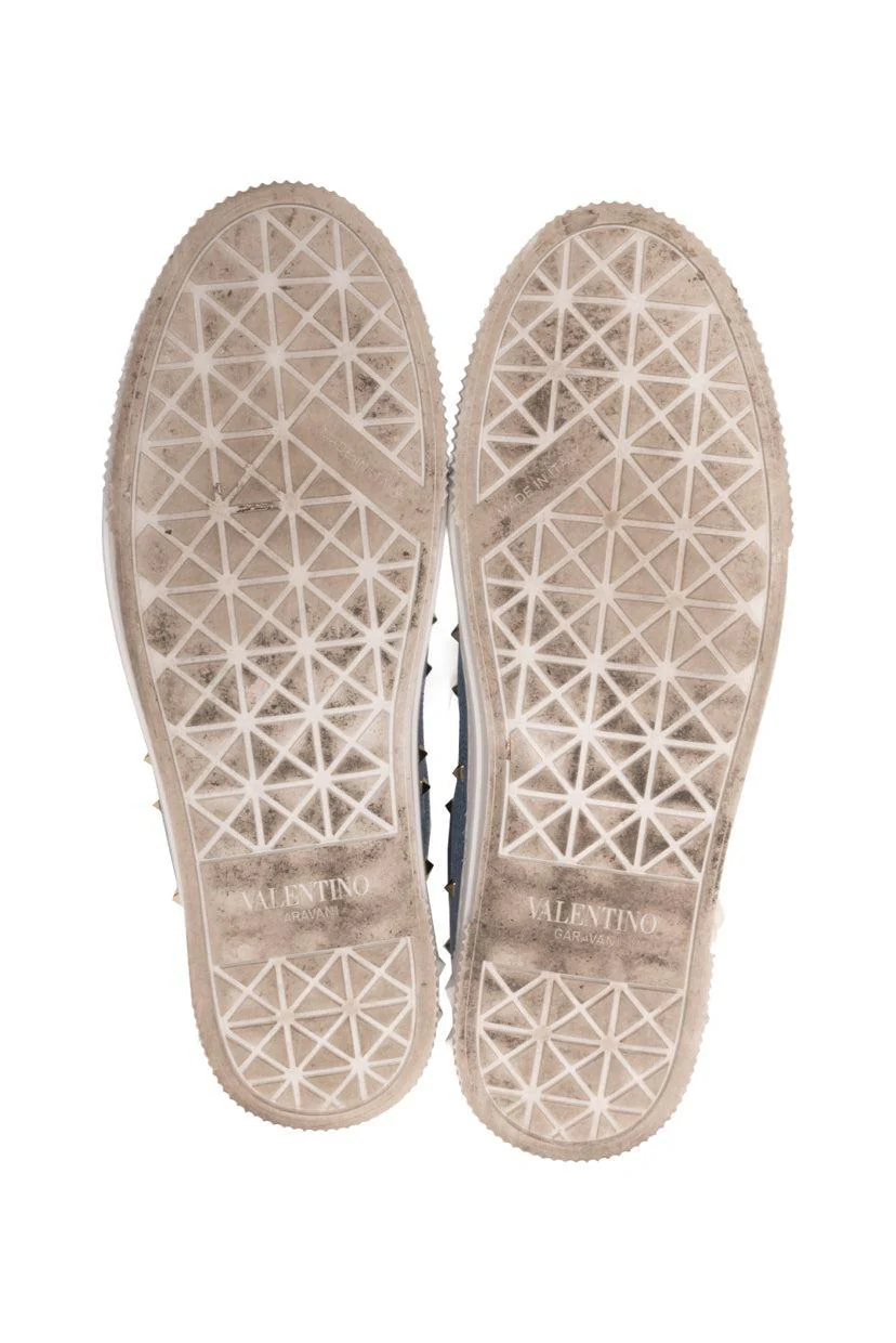 Valentino Size 43 Denim Rockstud Sneaker - Image 5