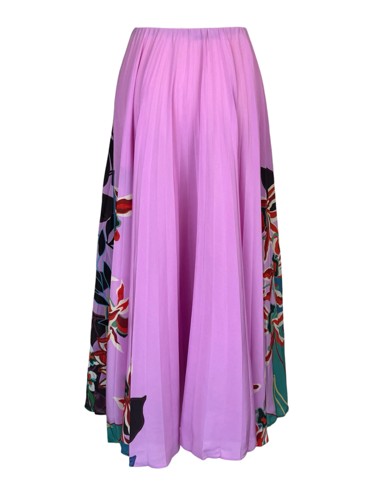 Valentino Size 44 2019 Floral Pleated Silk Maxi  Skirt - Image 2