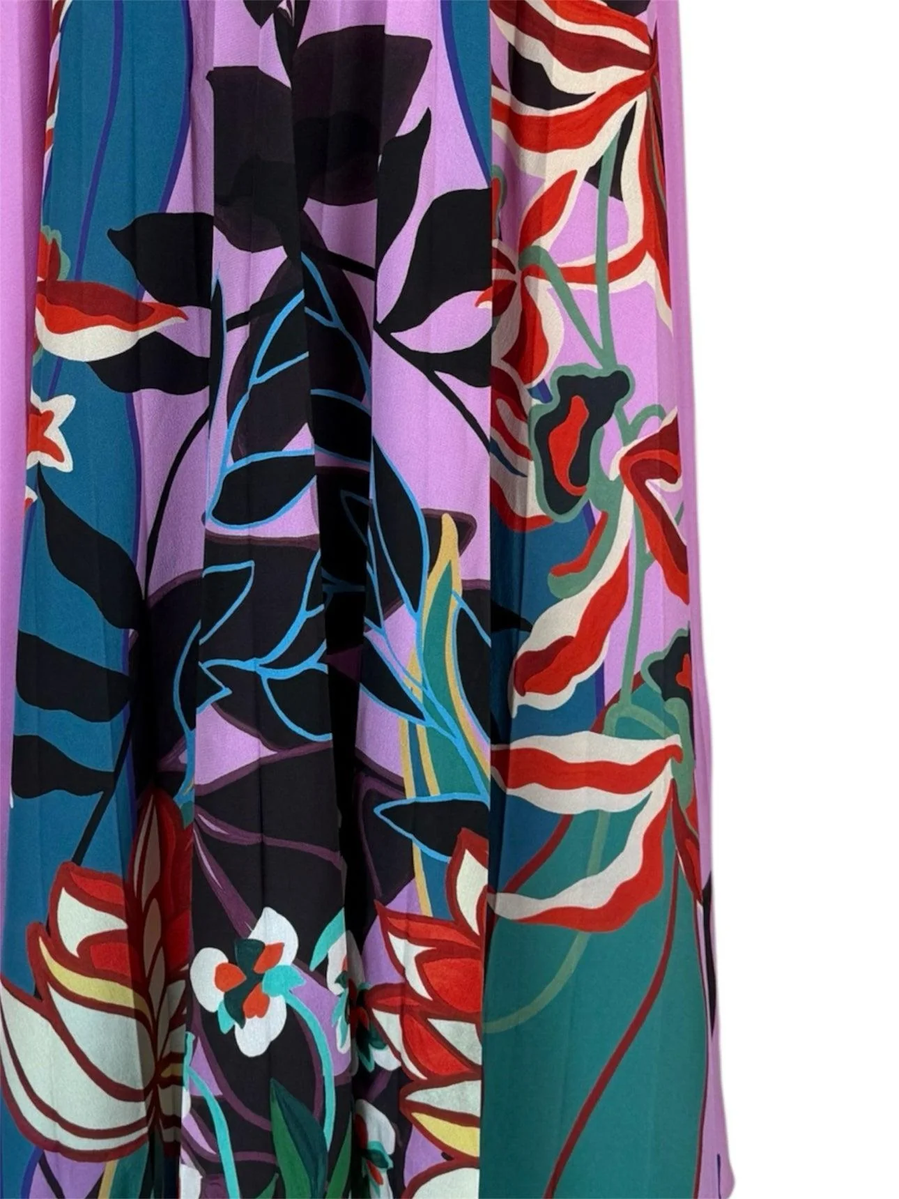 Valentino Size 44 2019 Floral Pleated Silk Maxi  Skirt - Image 3