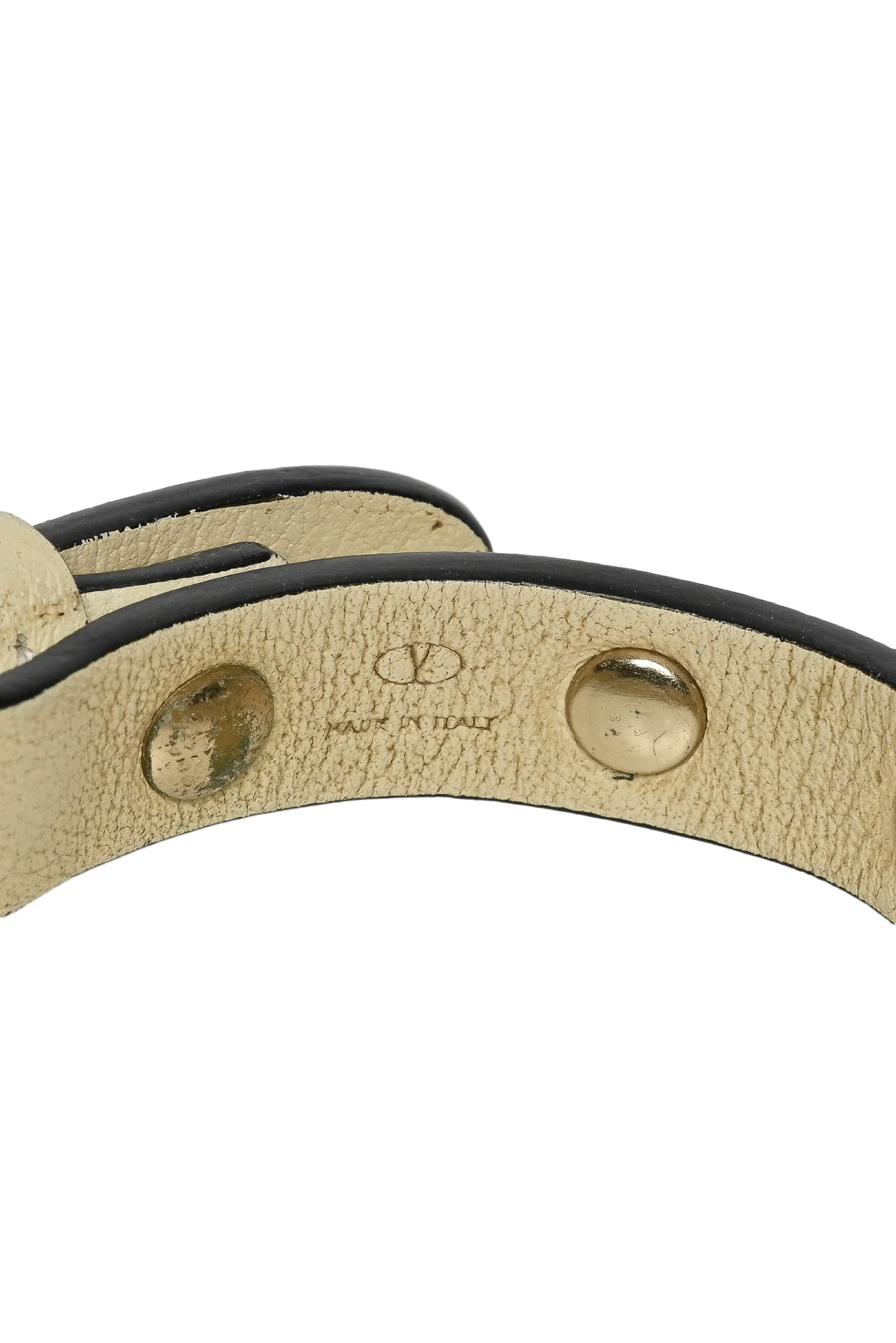 Valentino Size OS Light Ivory Rockstud Leather Bracelet - Image 2