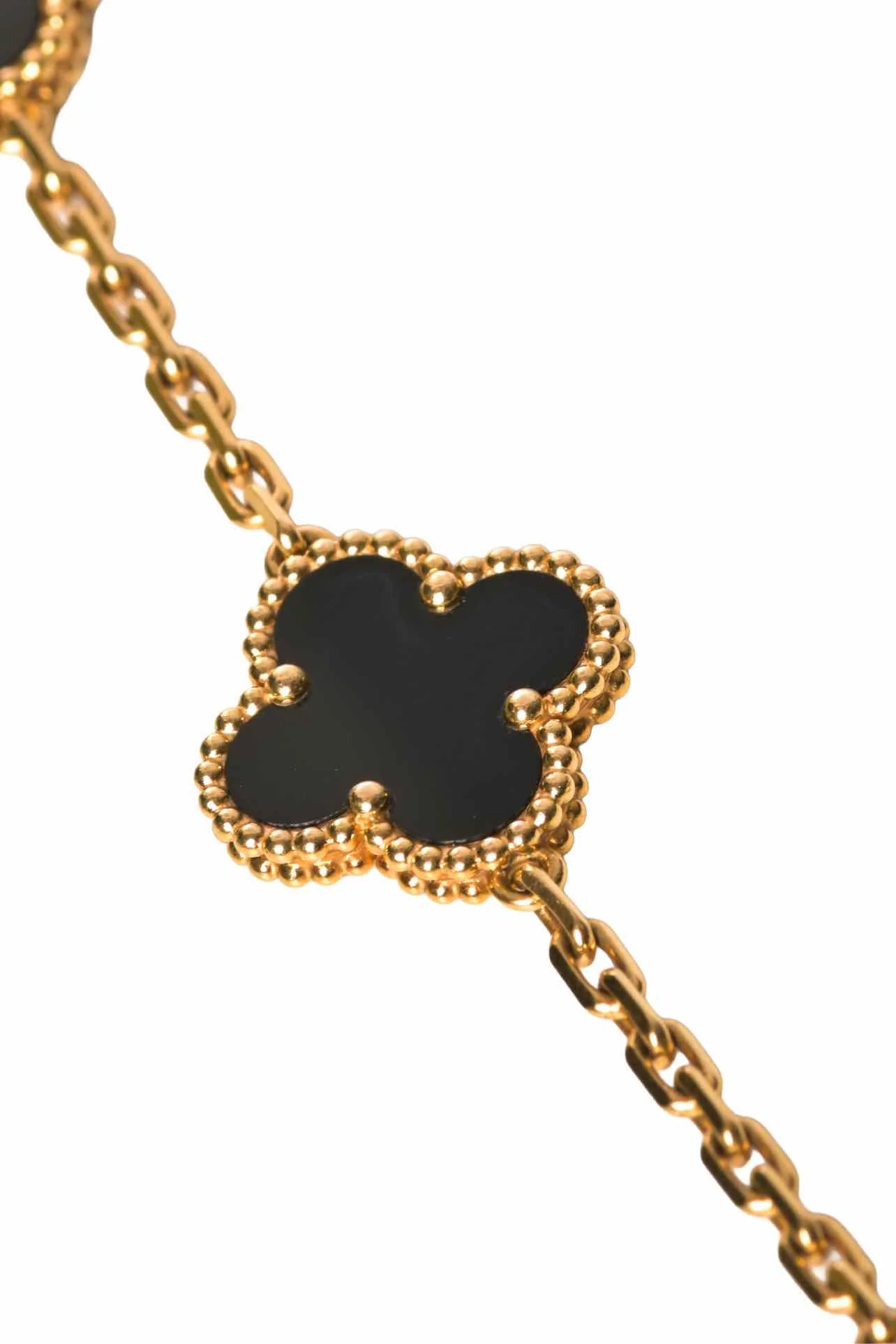 Van Cleef & Arpels 2021 18K Yellow Gold & Black Onyx Vintage Alhambra Bracelet - Image 3