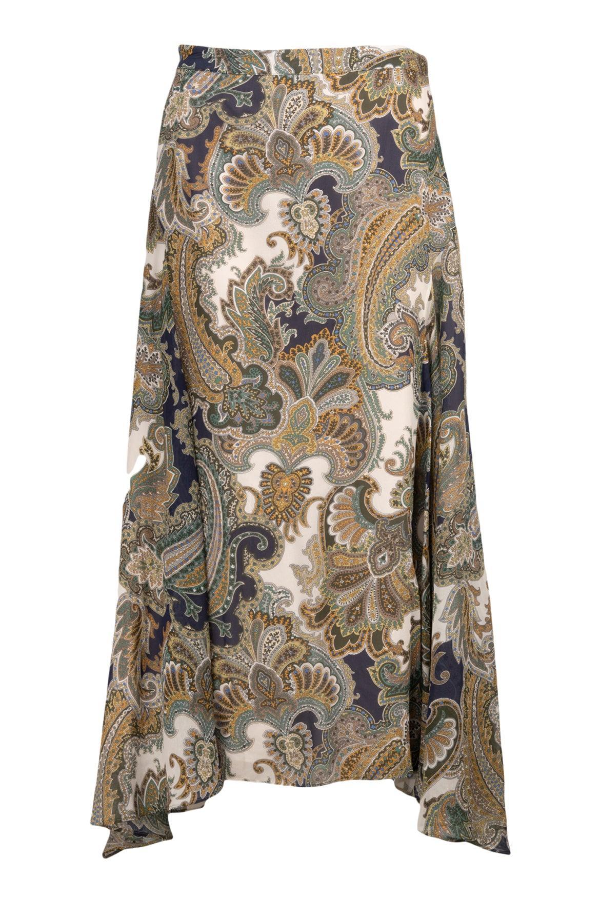 Veronica Beard Size 10 Karima Paisley Print Silk Midi Skirt