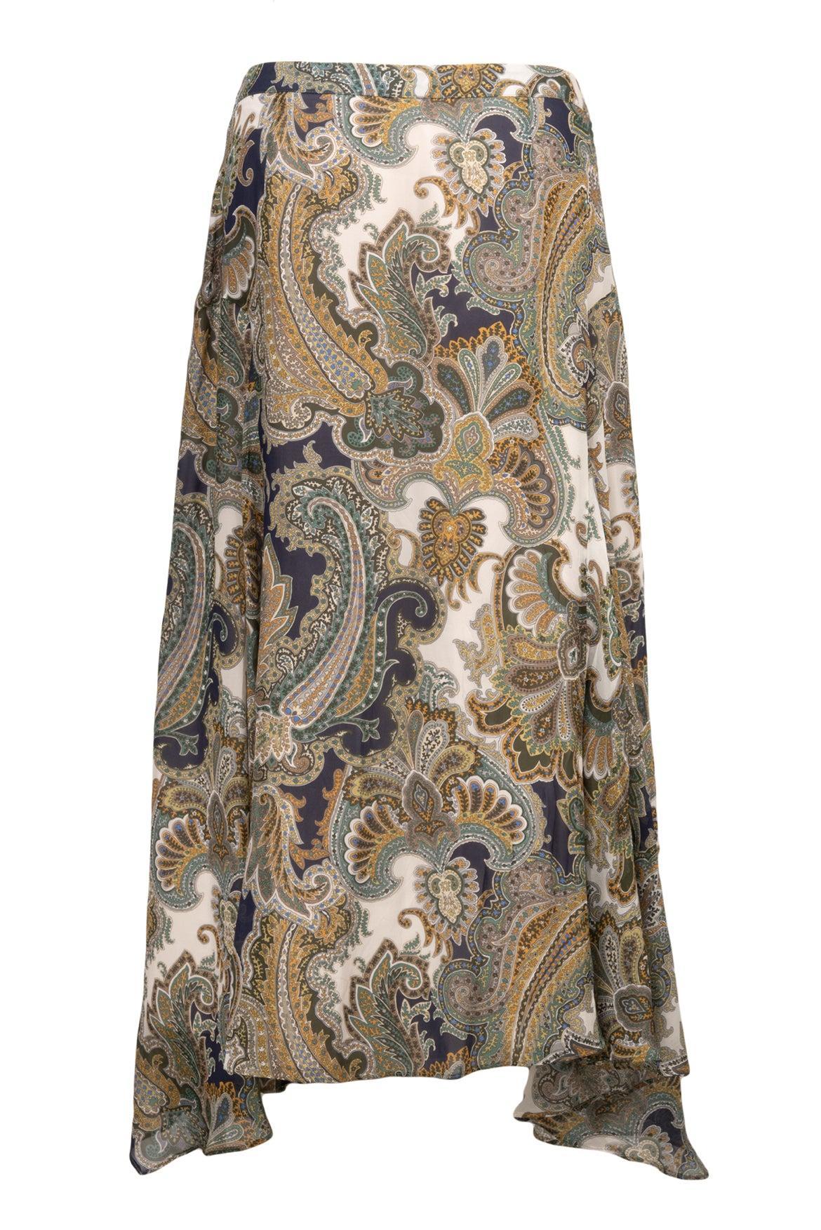 Veronica Beard Size 10 Karima Paisley Print Silk Midi Skirt - Image 2