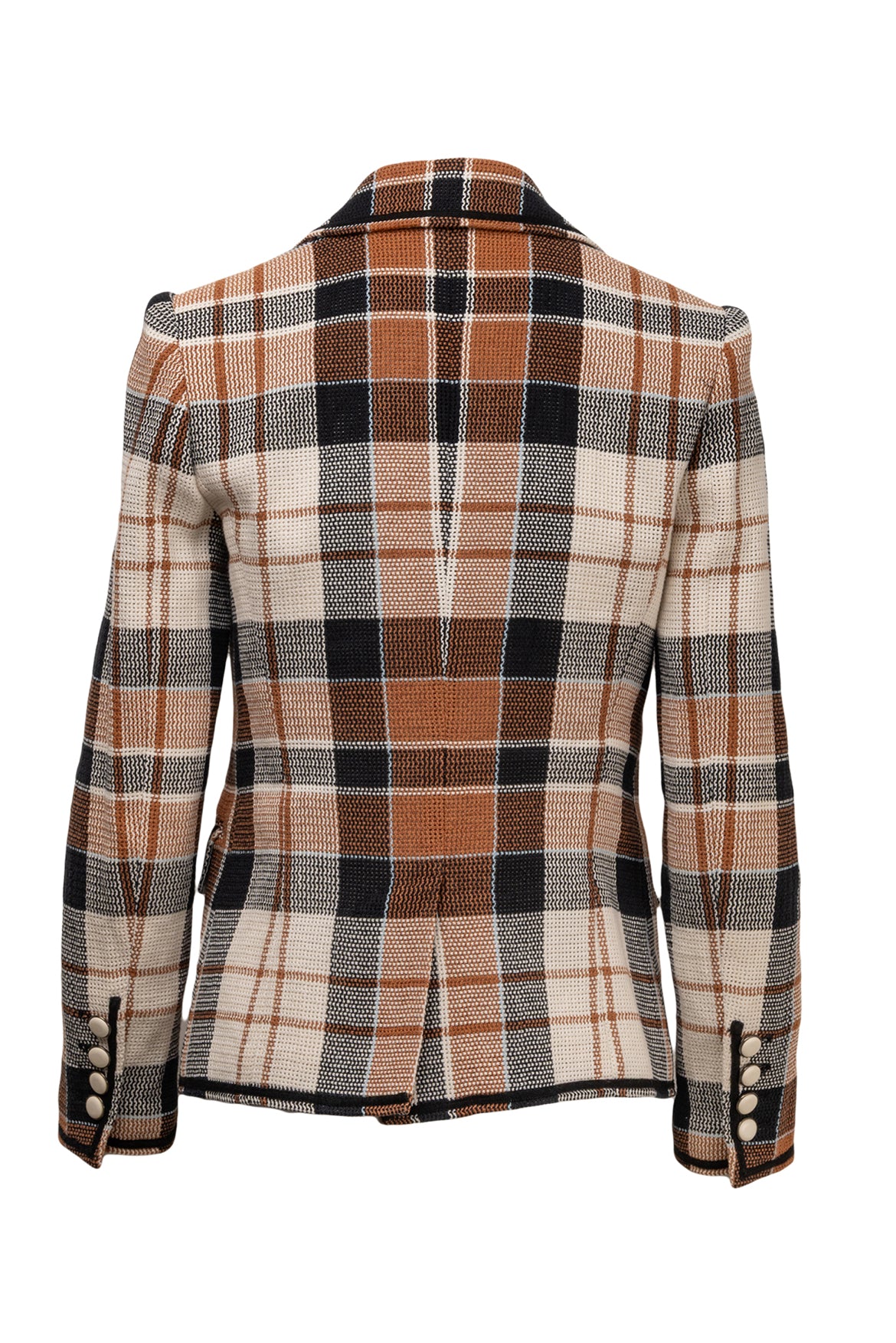 Veronica Beard Size 4 Utah Plaid Cotton & Linen Blend Double-Breasted Blazer - Image 2