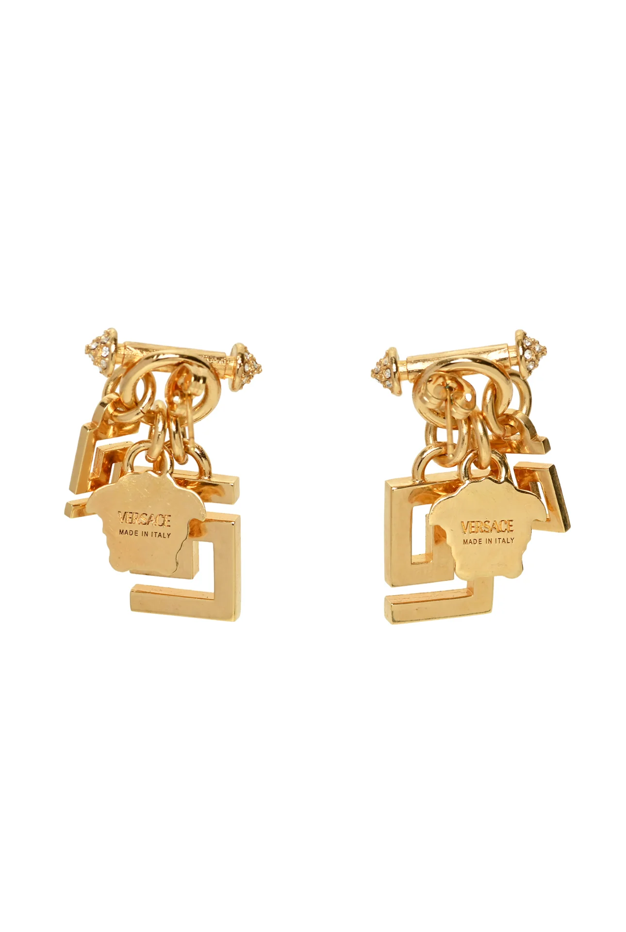 Versace Medusa & Greca Charm Earrings - Image 2