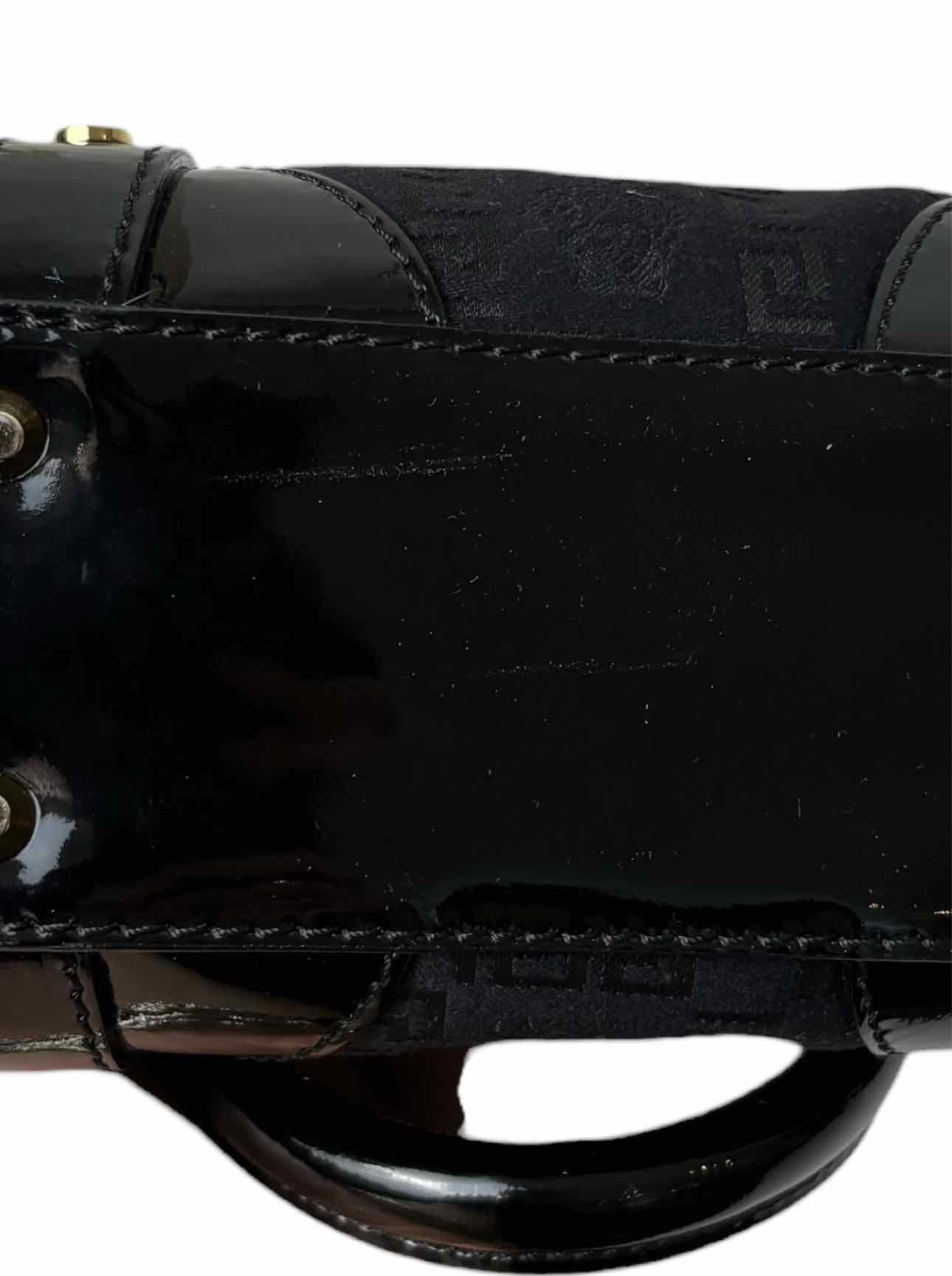 Versace Printed Fabric Patent Trim Crossbody Purse - Image 10