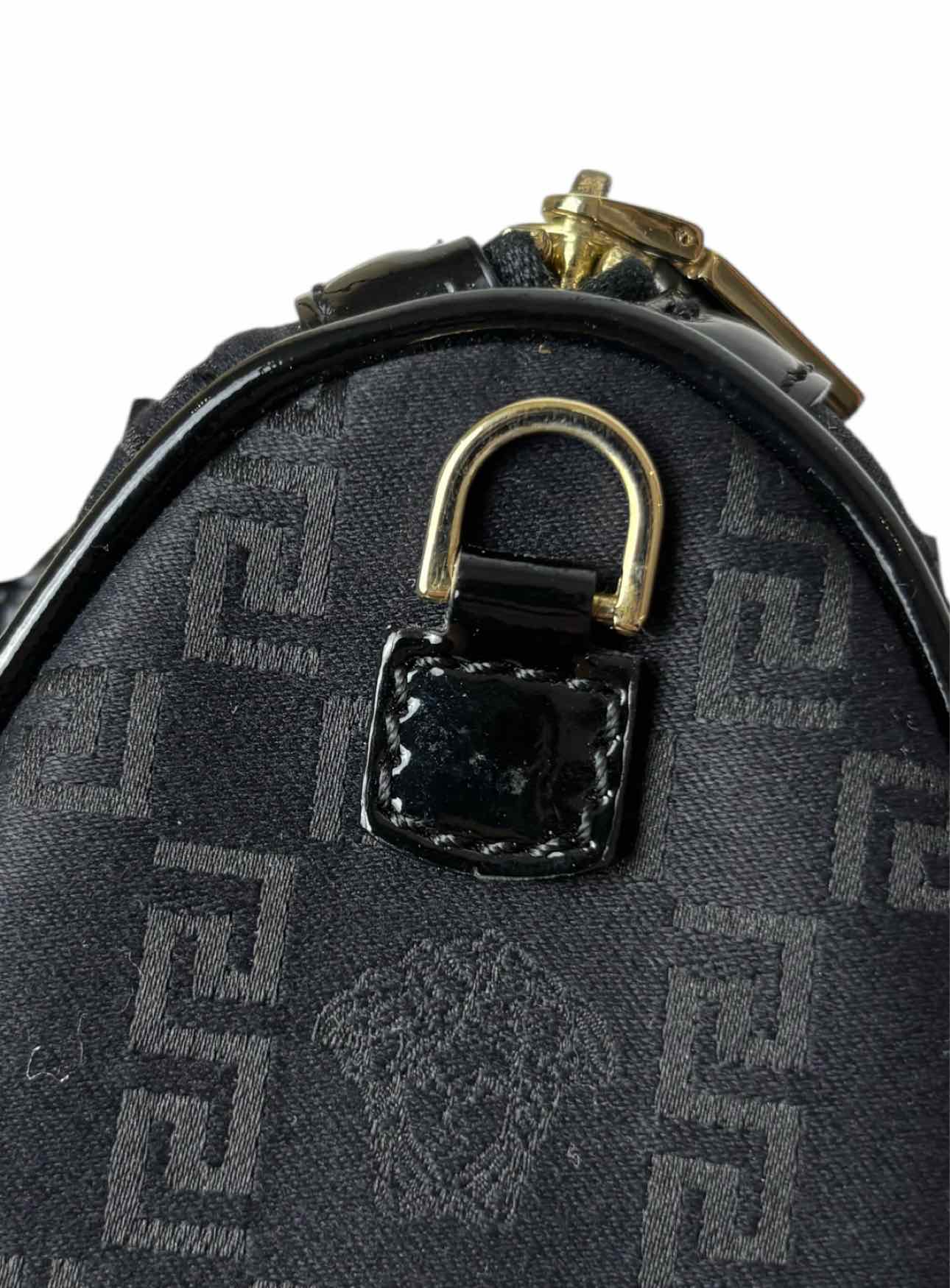 Versace Printed Fabric Patent Trim Crossbody Purse - Image 11