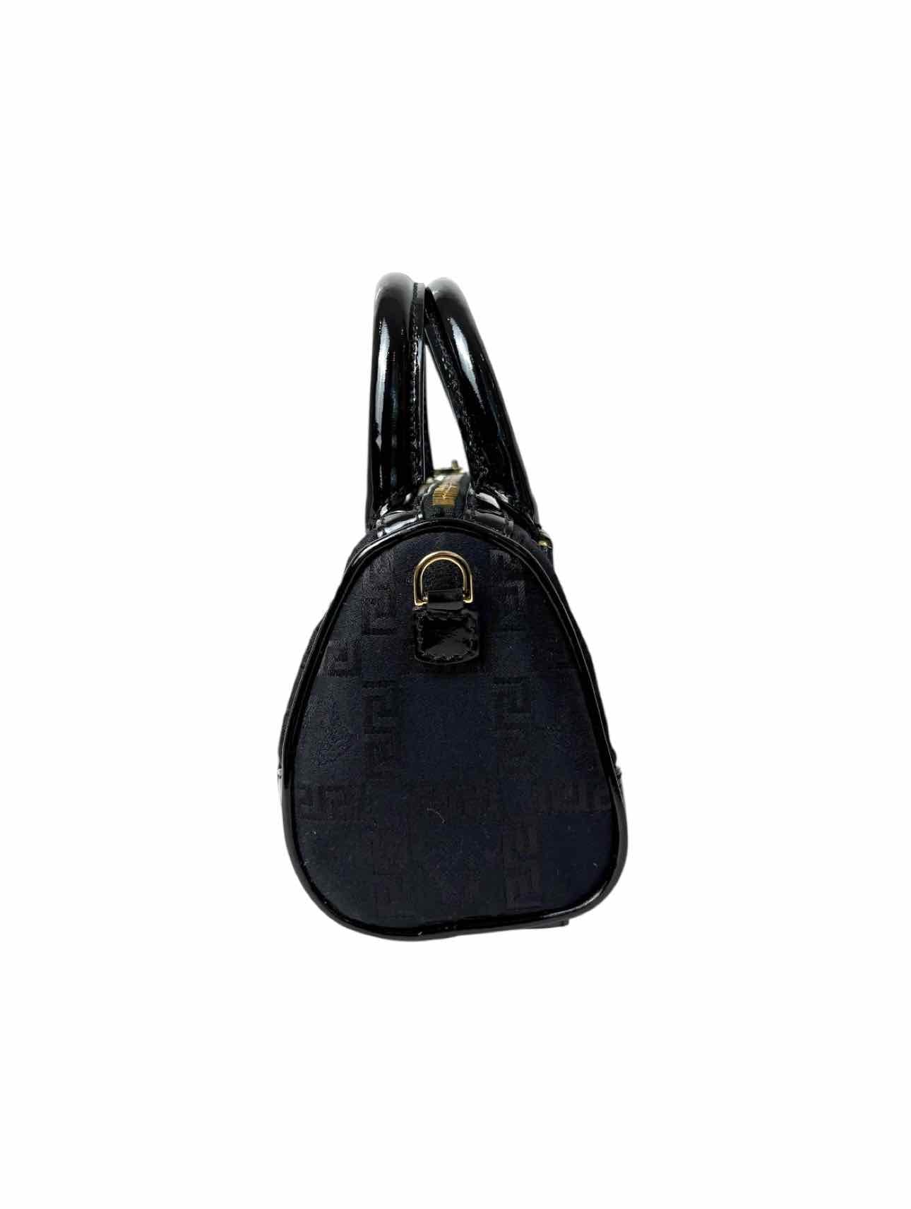 Versace Printed Fabric Patent Trim Crossbody Purse - Image 2