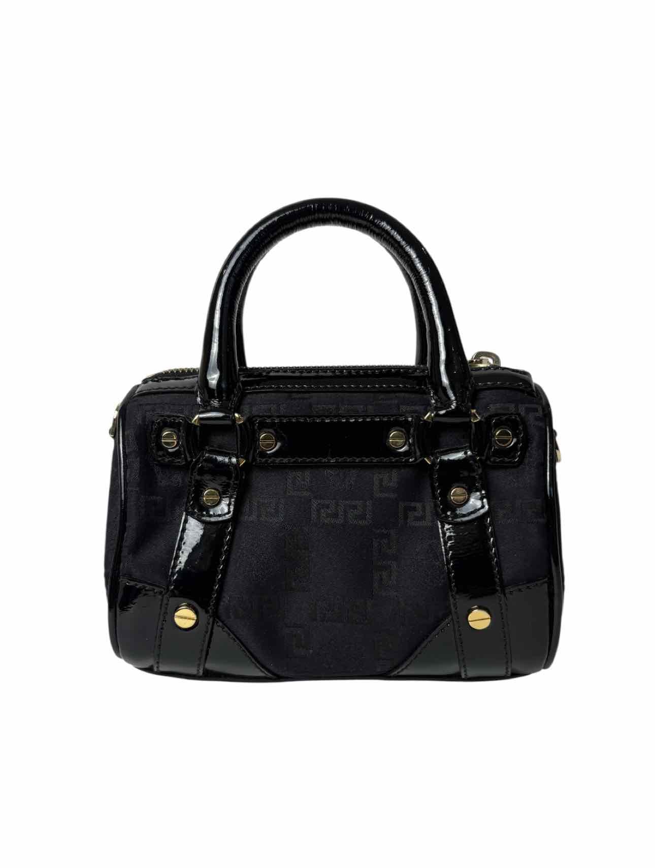 Versace Printed Fabric Patent Trim Crossbody Purse - Image 3