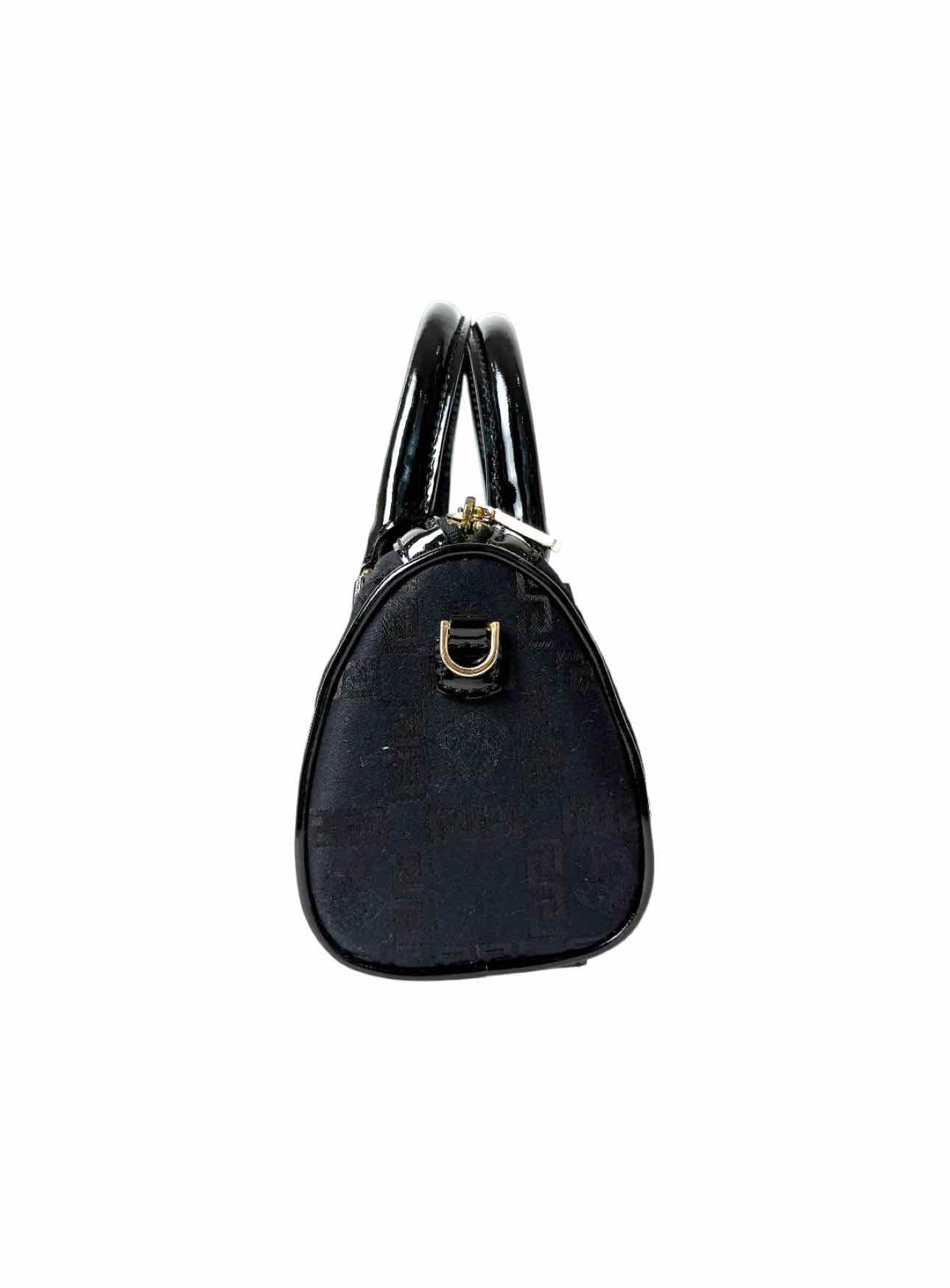 Versace Printed Fabric Patent Trim Crossbody Purse - Image 4