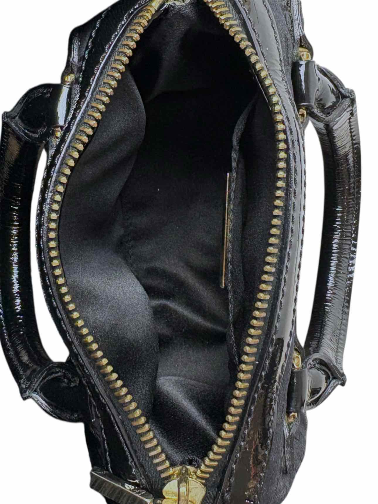 Versace Printed Fabric Patent Trim Crossbody Purse - Image 7