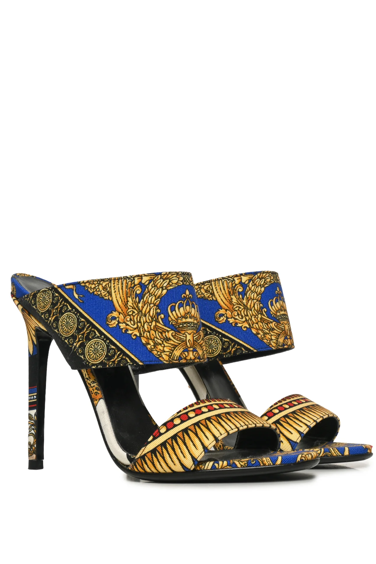 Versace Size 37 Baroque Printed Canvas Slide Sandals - Image 2