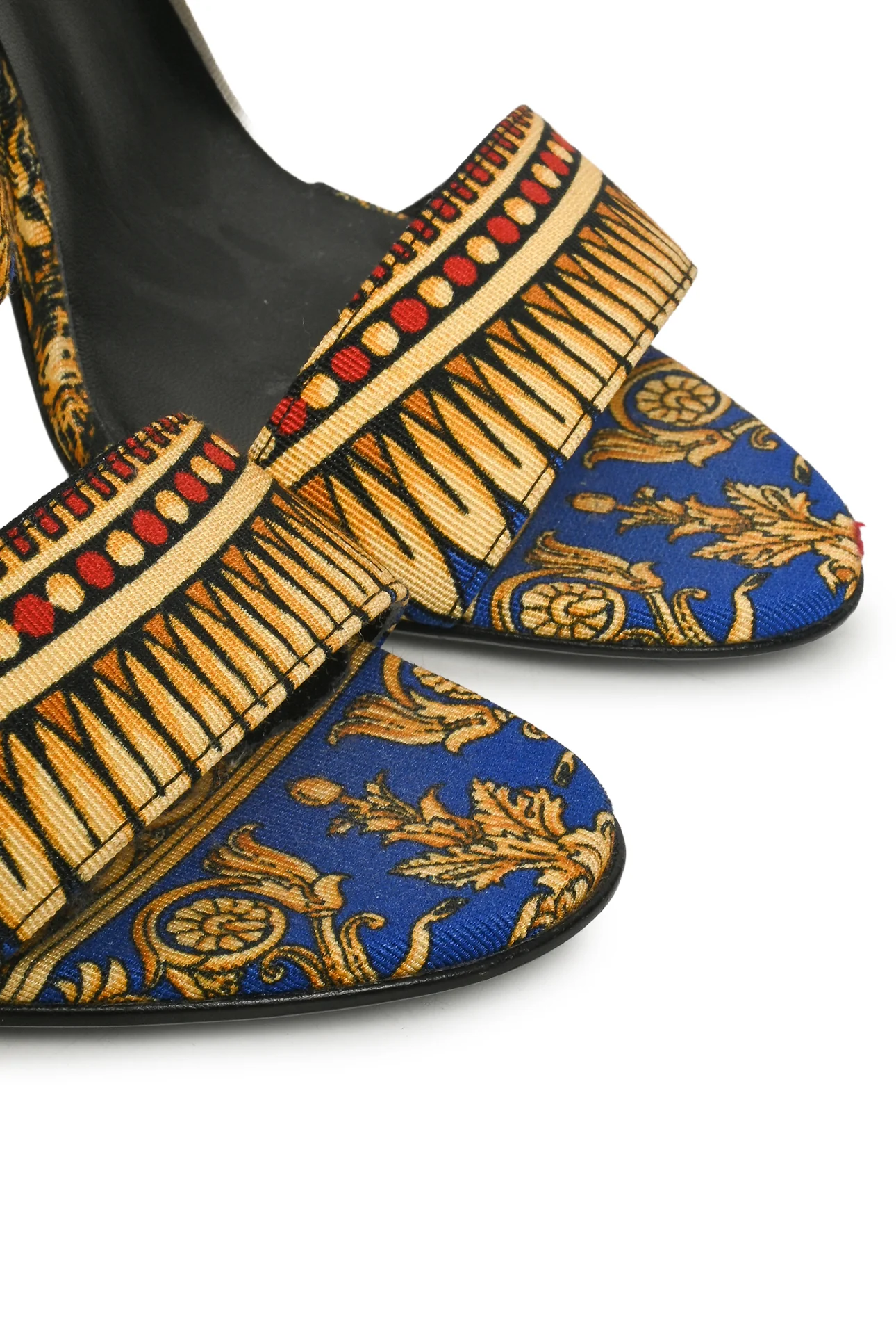Versace Size 37 Baroque Printed Canvas Slide Sandals - Image 5