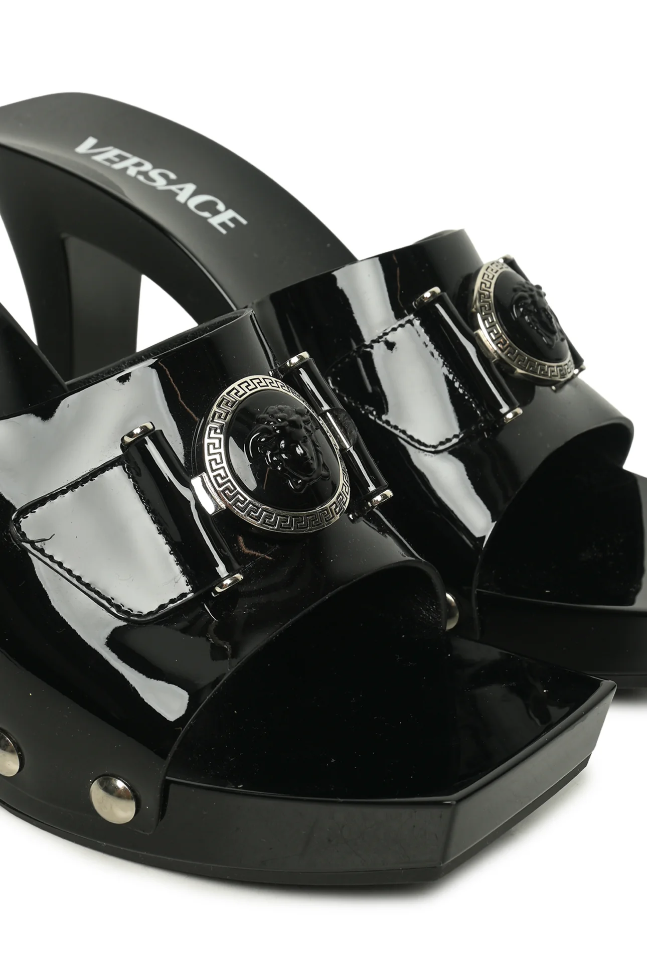 Versace Size 37 Medusa Buckle Patent Sandals - Image 5