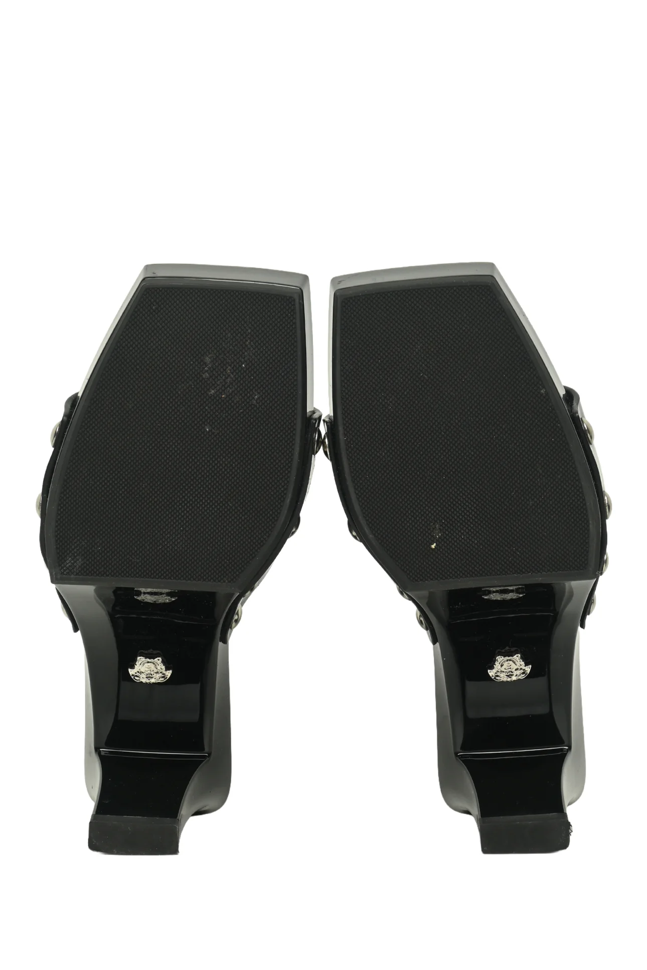 Versace Size 37 Medusa Buckle Patent Sandals - Image 7