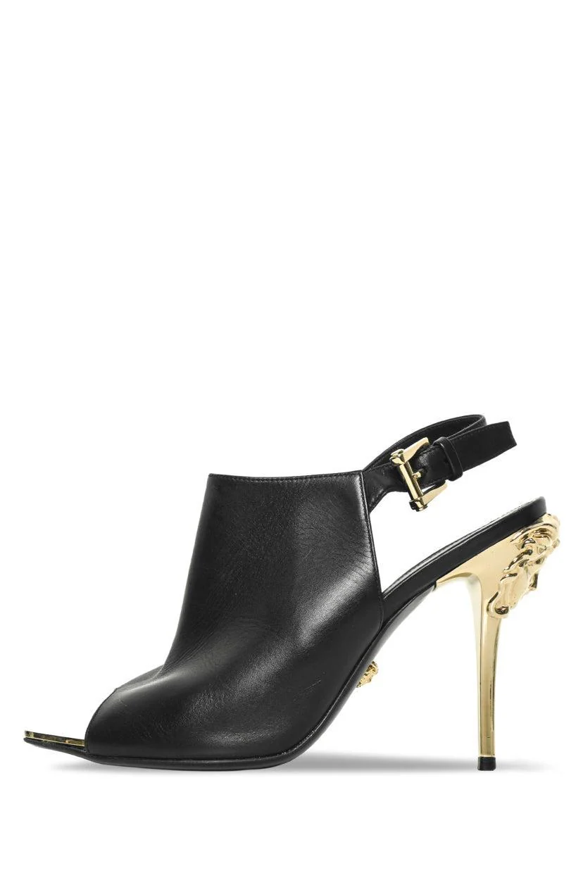 Versace Size 39 Slingback Peep Toe Leather Pumps - Image 3
