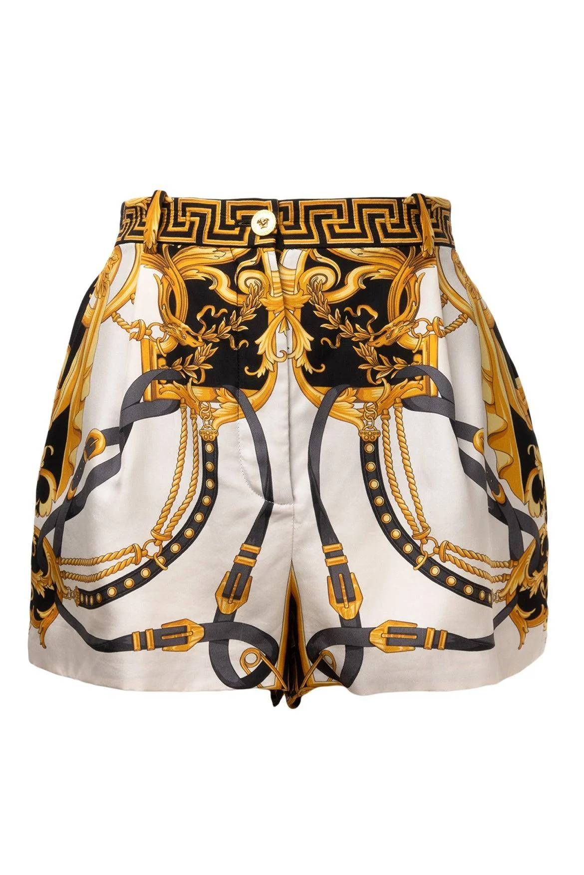 Versace Size 40 Barocco Silk Shorts