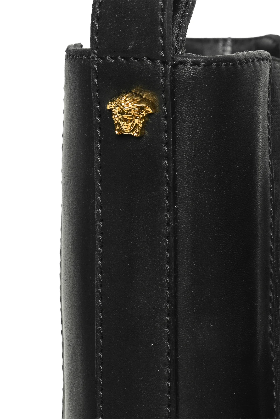 Versace Size 41 Greca Labyrinth Leather Platform Ankle Boots - Image 5