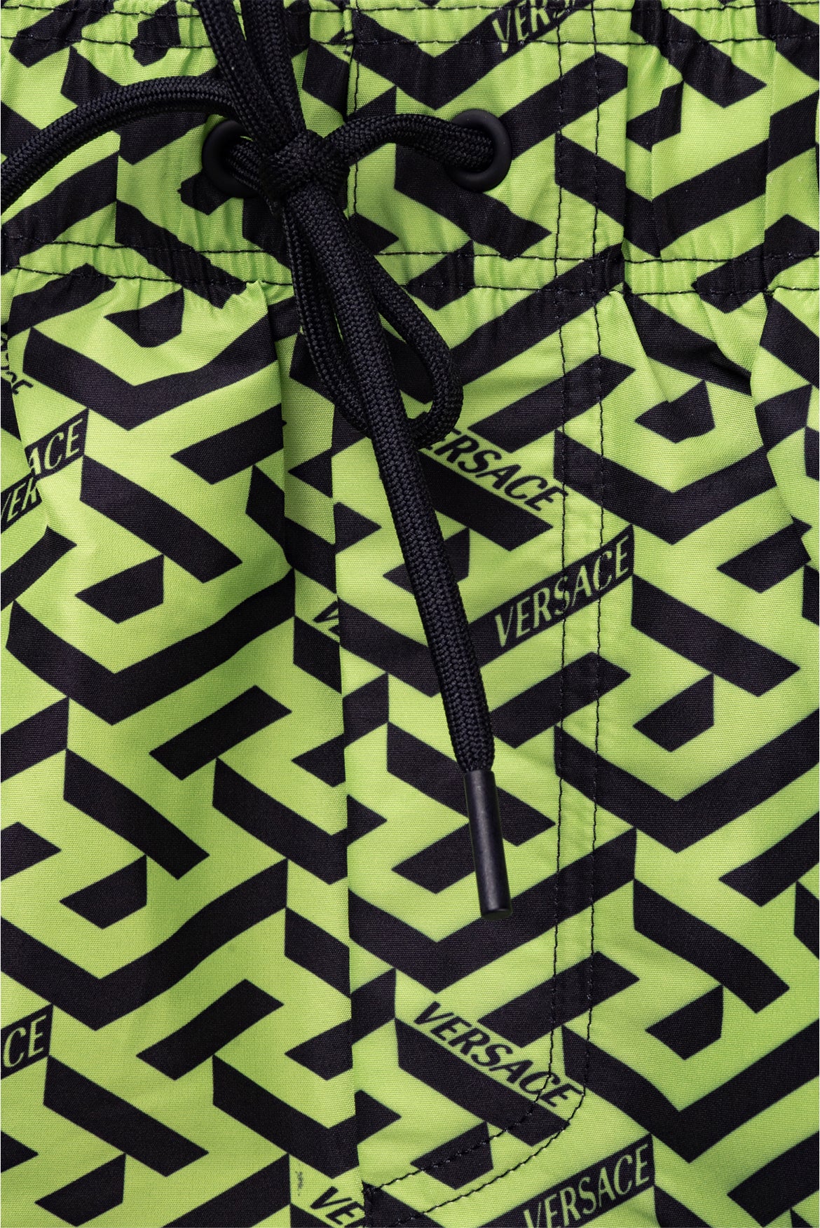 Versace Size 5 Men's Greca Logo Print Lined Drawstring Swim Shorts - Image 3