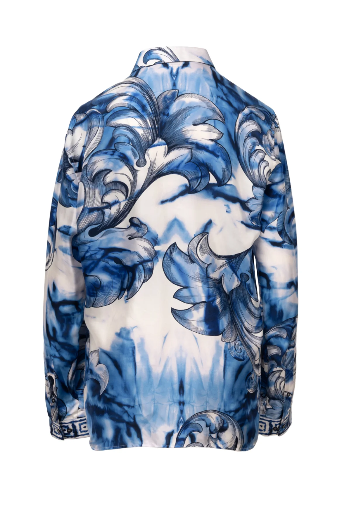 Versace Size L Men's Tie-Dye Baroque Silk Shirt Long Sleeve - Image 2
