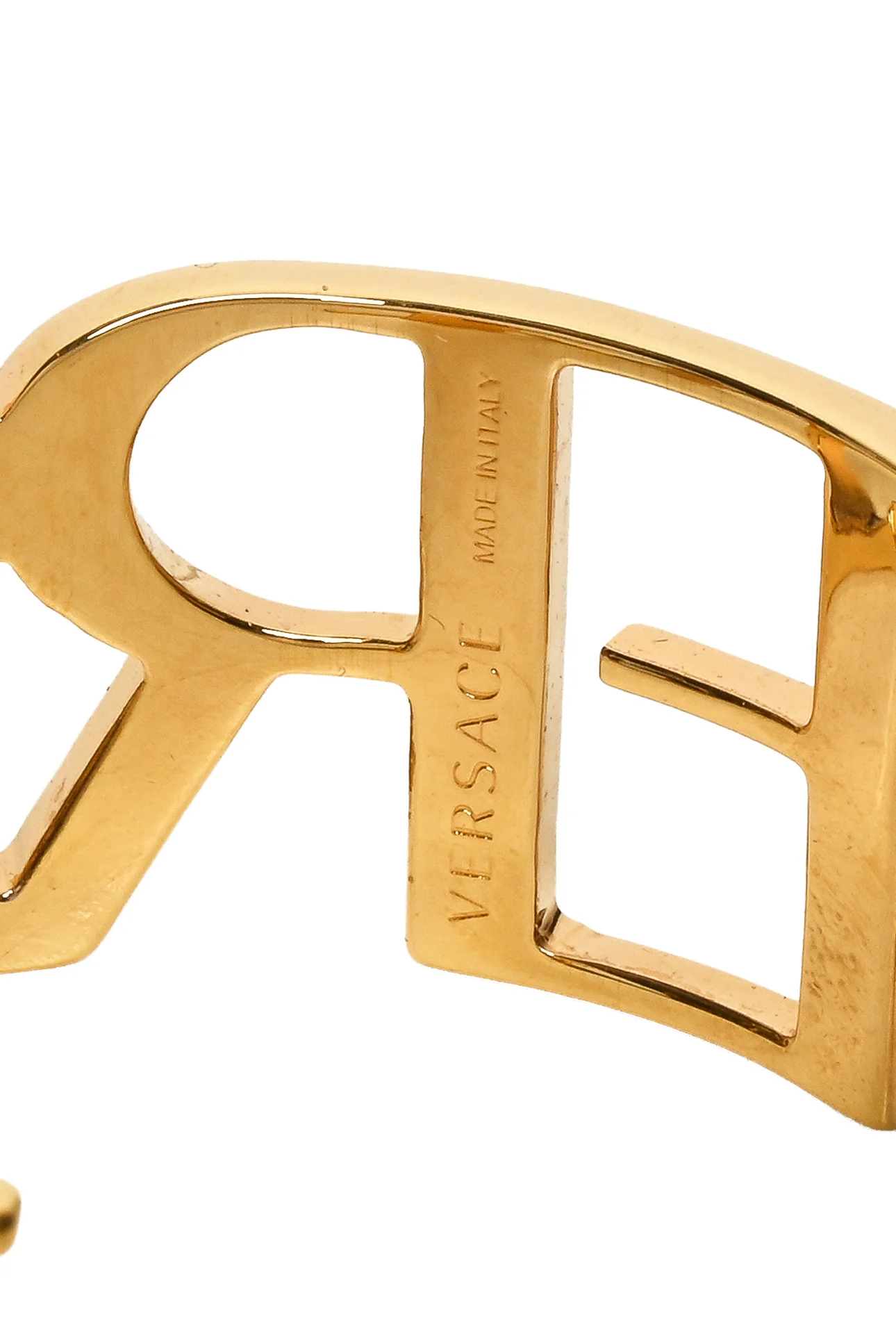Versace Size S Gold-Tone Logo Open Cuff Bracelet - Image 3