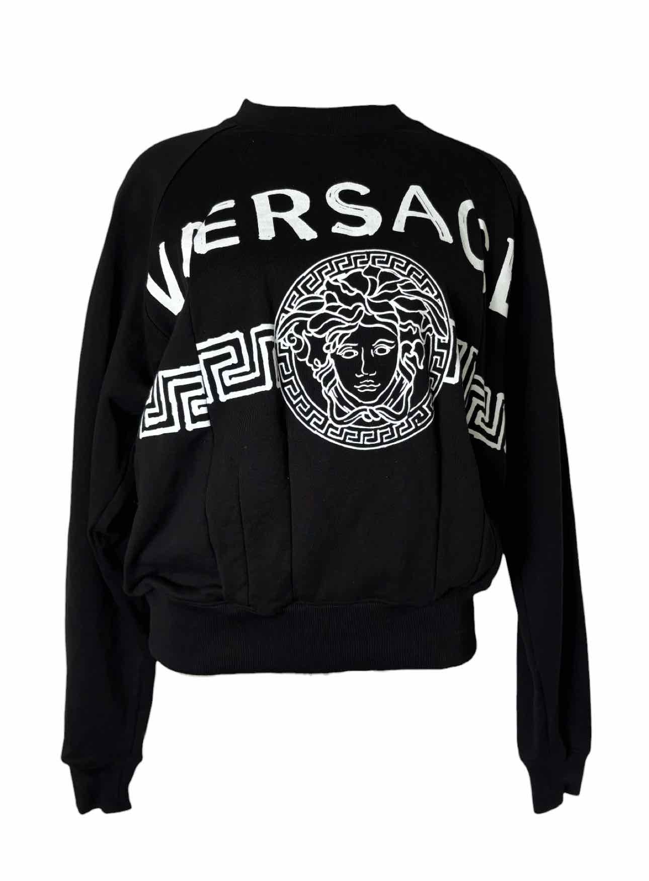 Versace Size S Medusa Logo Cotton Panel Sweatshirt
