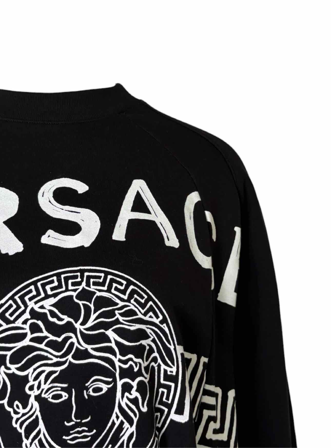 Versace Size S Medusa Logo Cotton Panel Sweatshirt - Image 3
