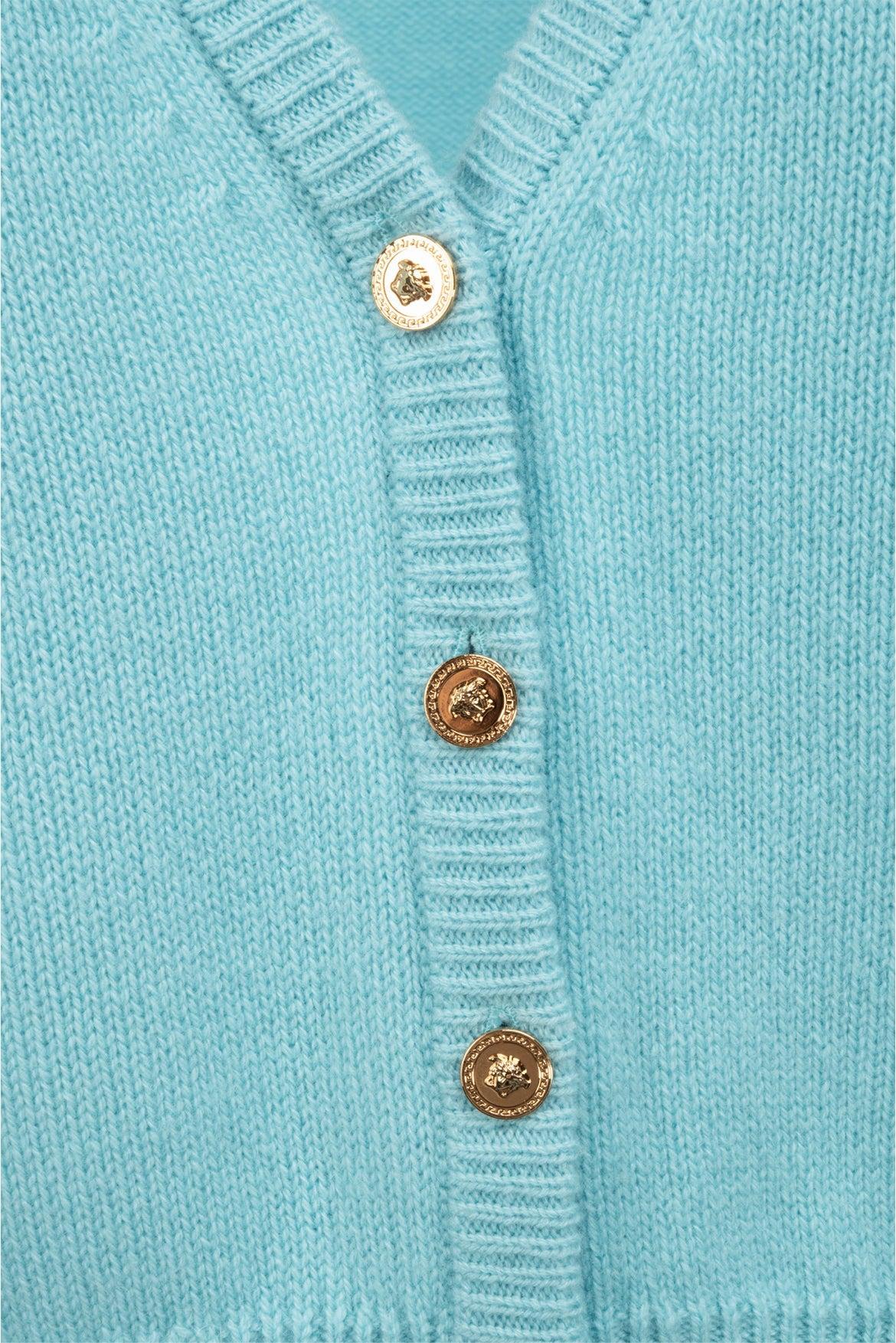 Versace Size XXL Cashmere Cropped V Neck Cardigan - Image 3