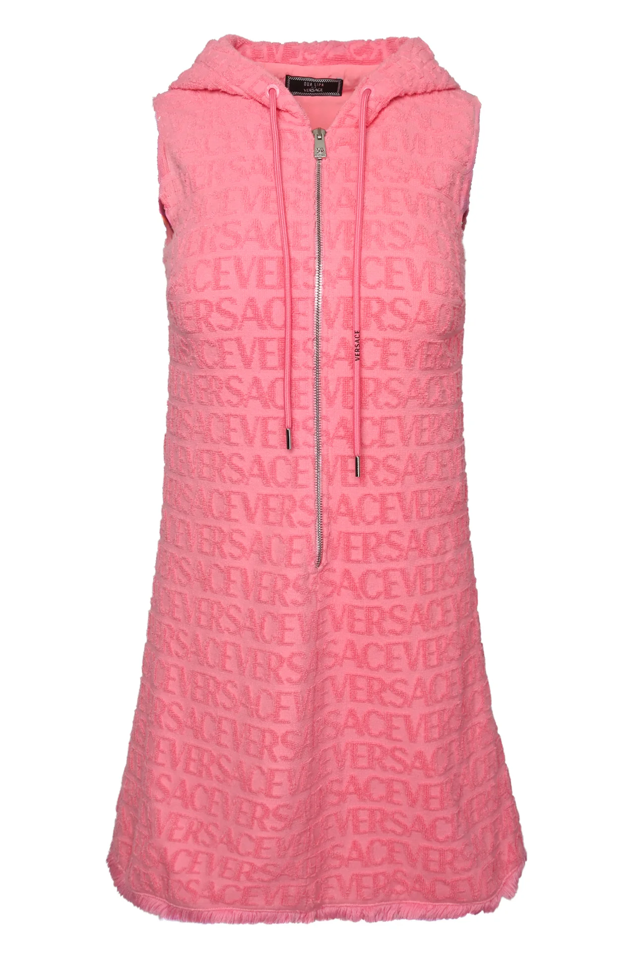 Versace x Dua Lipa Size 2 All Over Logo Hooded Dress