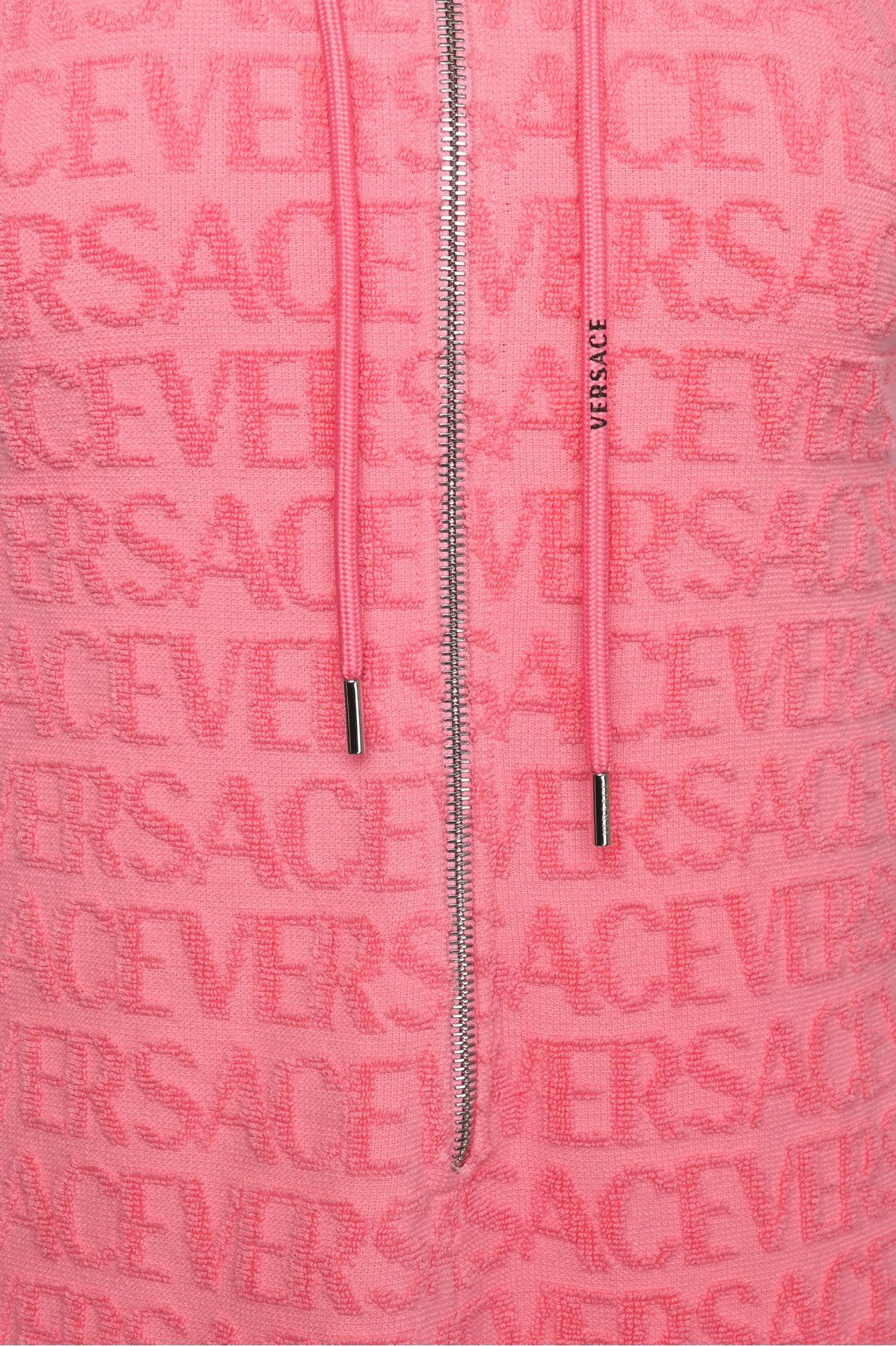 Versace x Dua Lipa Size 2 All Over Logo Hooded Dress - Image 3