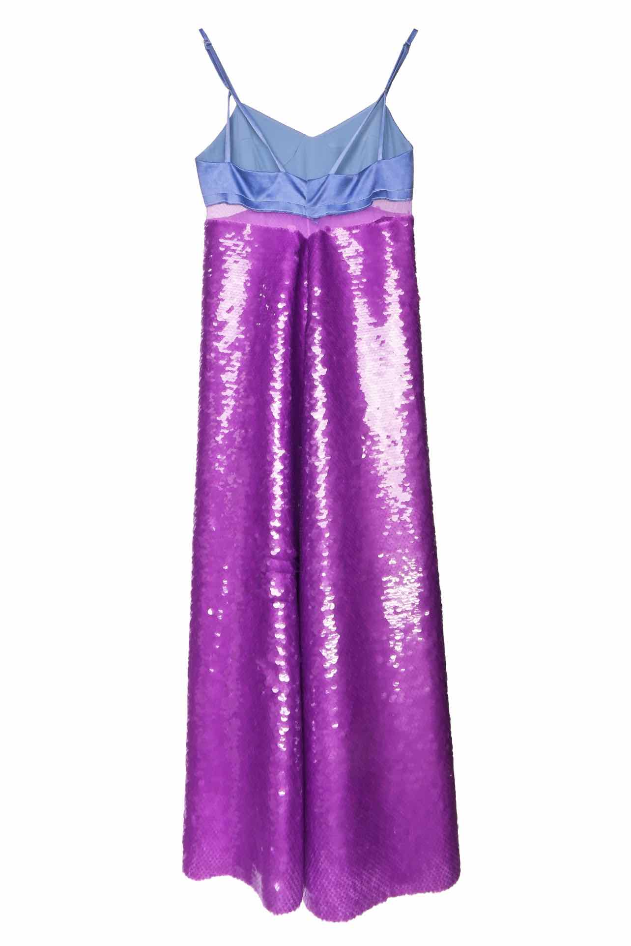 Victoria Beckham Size 4 Contrast Bra Cami Midi Sequin Dress - Image 2
