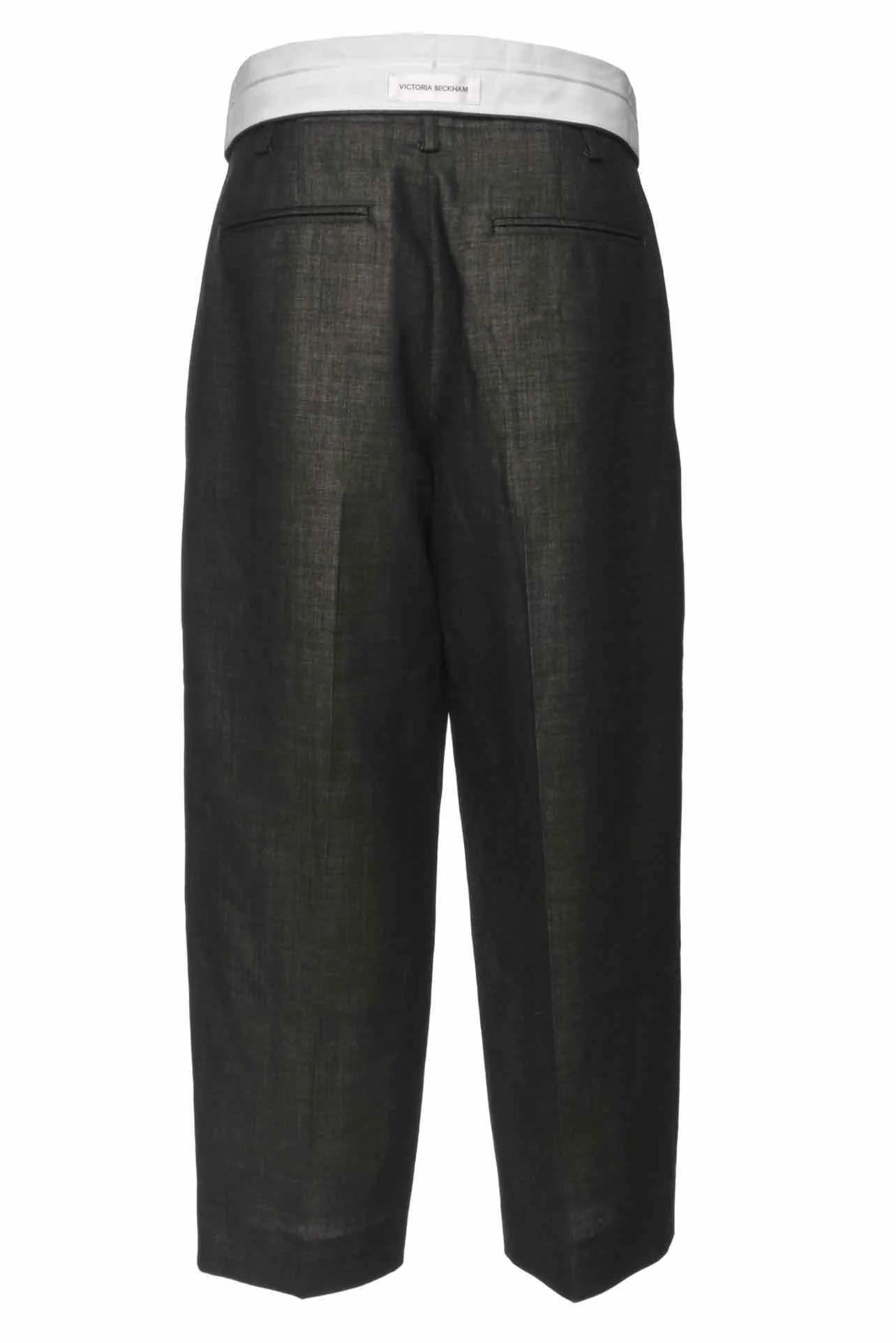 Victoria Beckham Size 4 Double-Waistband Wool Wide-Leg Trousers - Image 2