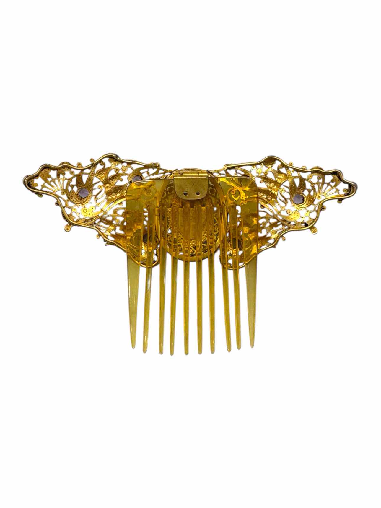 Vintage Gold Plated Hair Comb Misc - Image 2