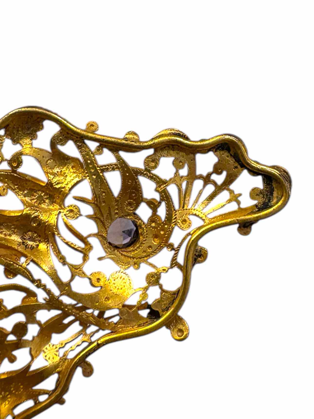 Vintage Gold Plated Hair Comb Misc - Image 3