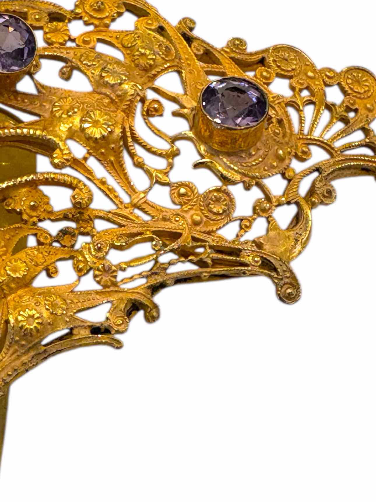 Vintage Gold Plated Hair Comb Misc - Image 4