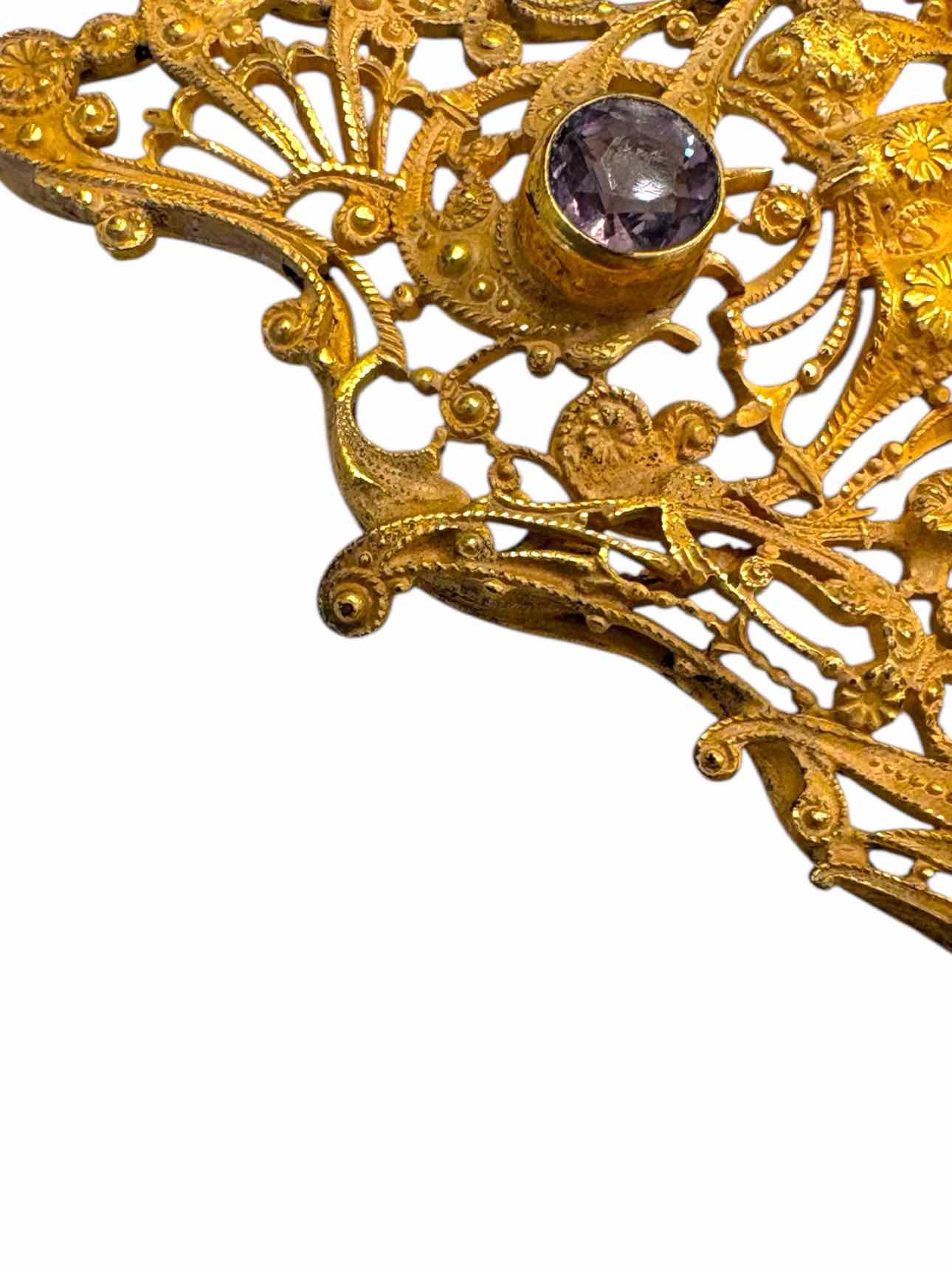 Vintage Gold Plated Hair Comb Misc - Image 5