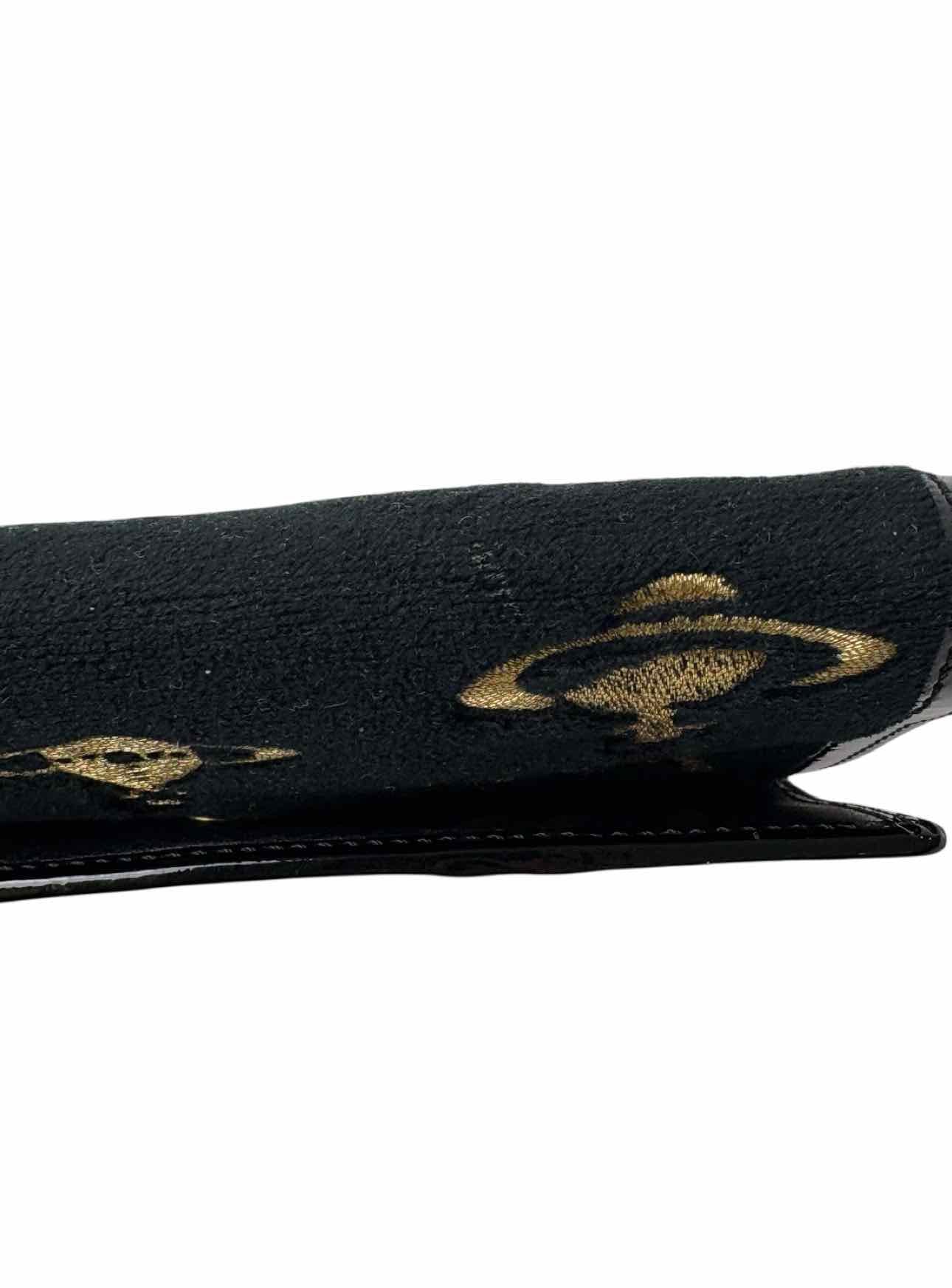 Vivienne Westwood Embroidered Logo Velvet & Leather Wallet - Image 11
