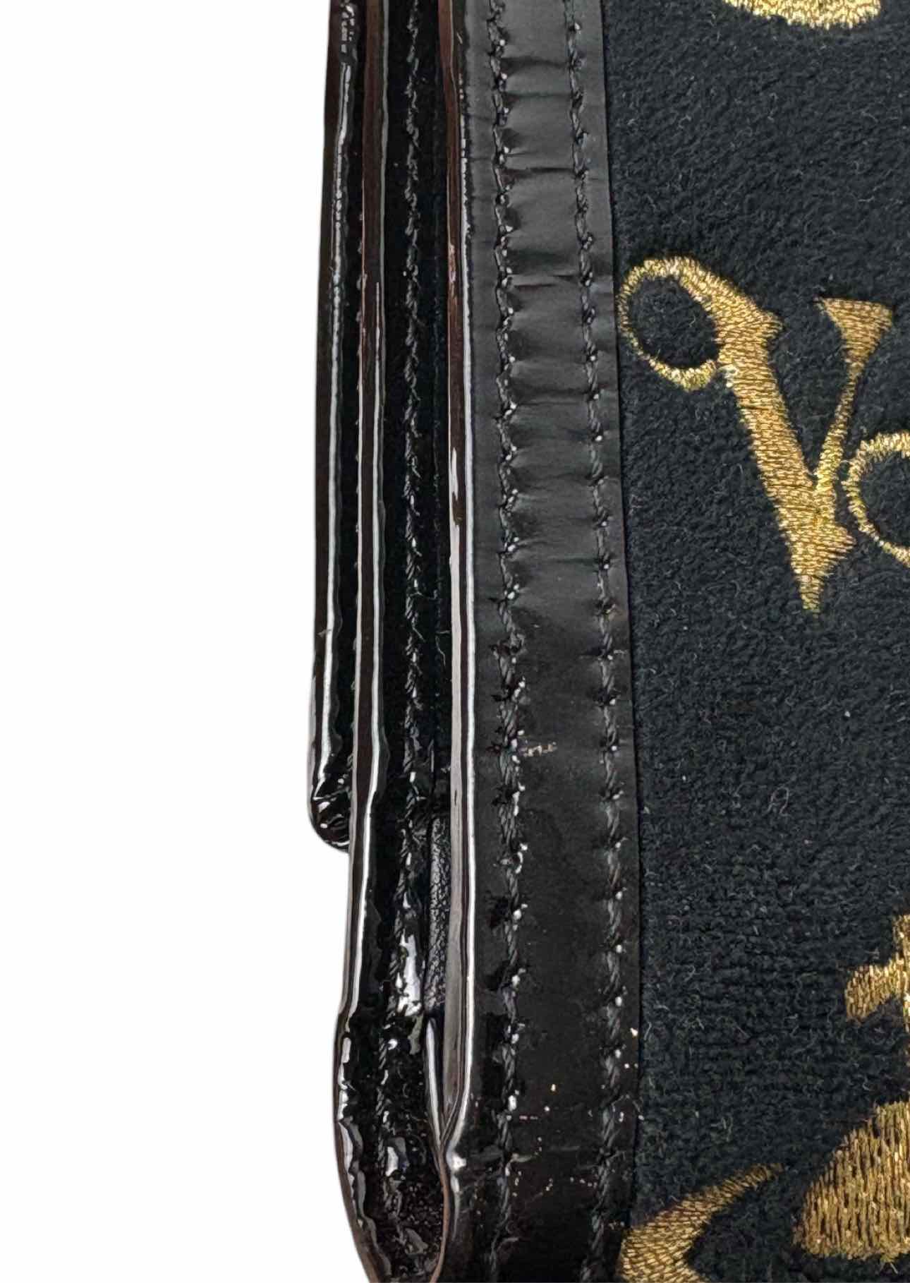 Vivienne Westwood Embroidered Logo Velvet & Leather Wallet - Image 14