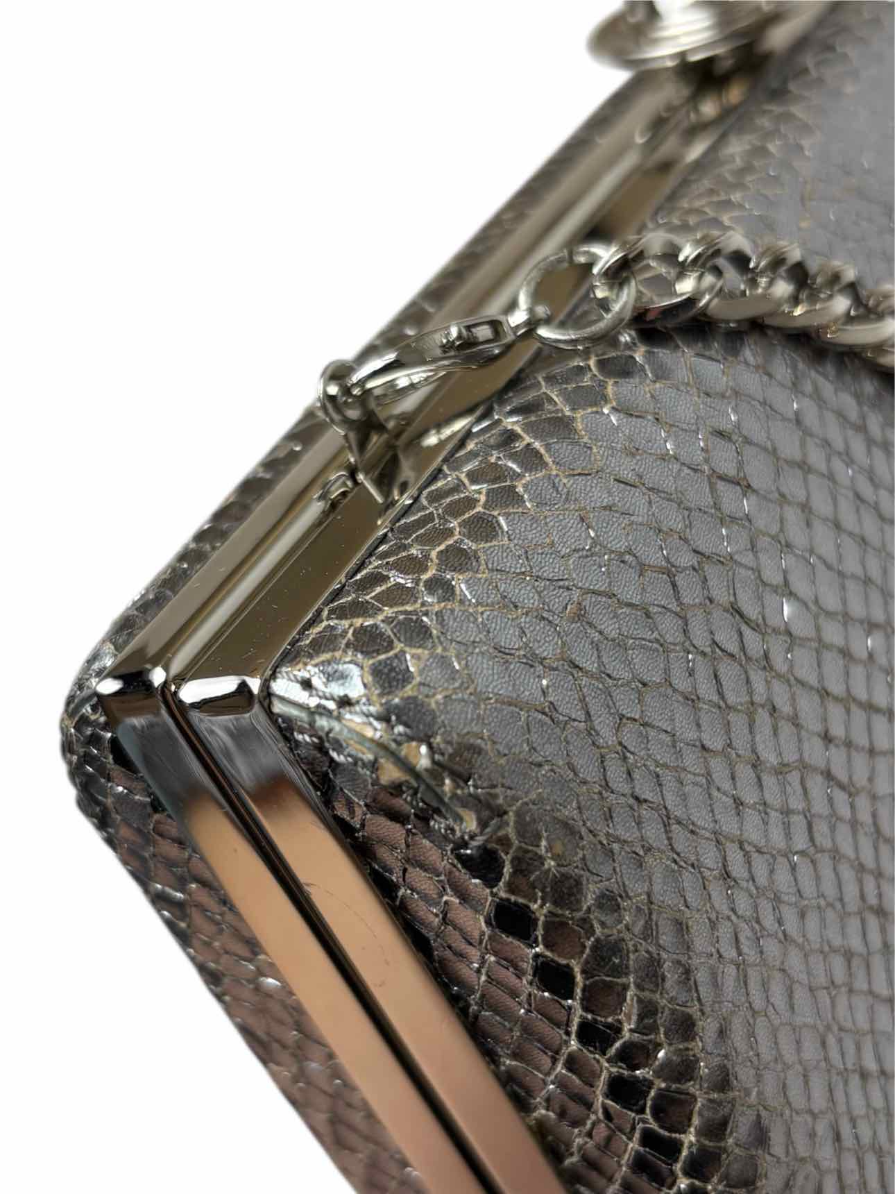 Vivienne Westwood Metallic Silver Leather Snake Print Clutch - Image 14