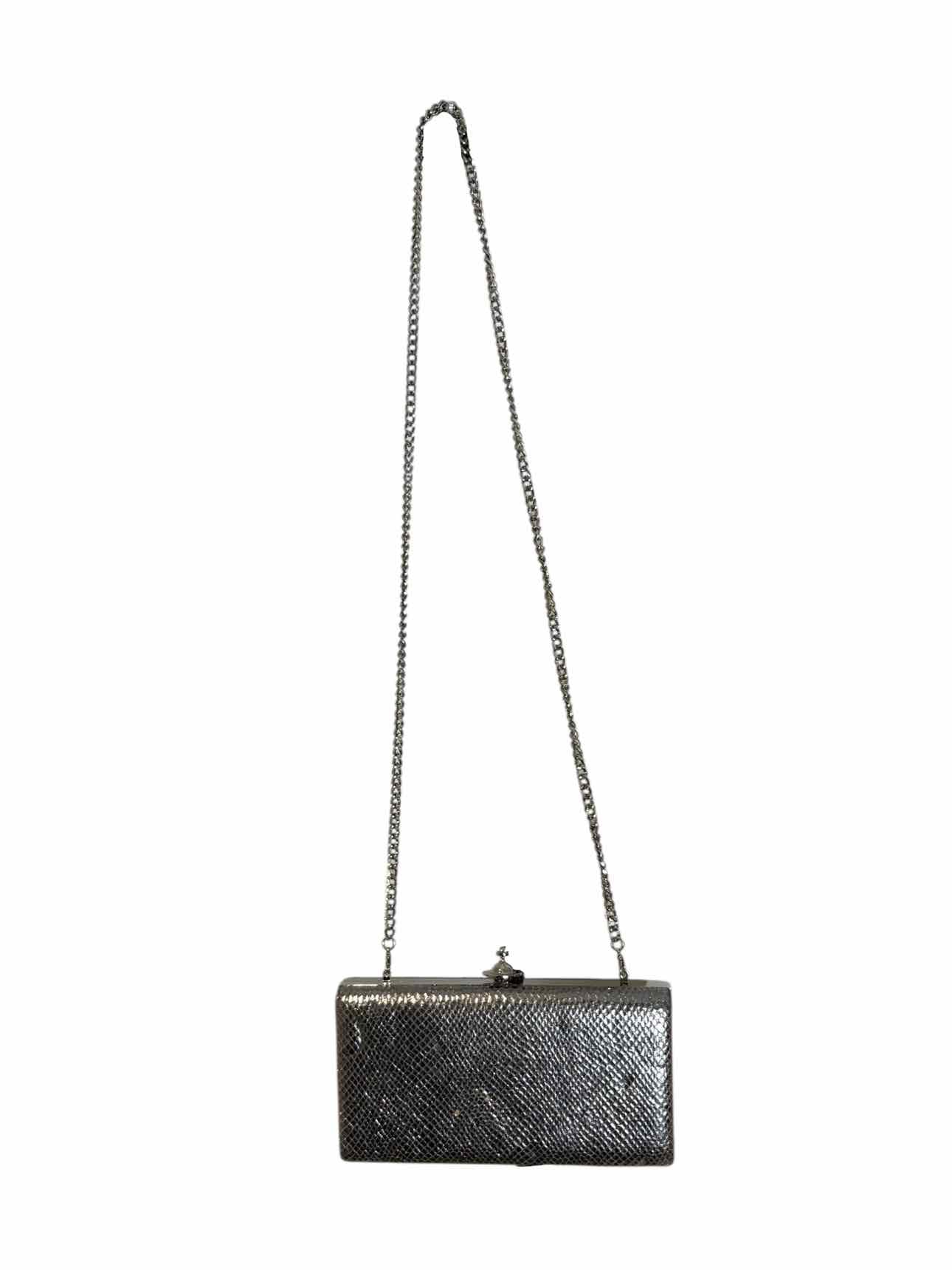 Vivienne Westwood Metallic Silver Leather Snake Print Clutch - Image 6