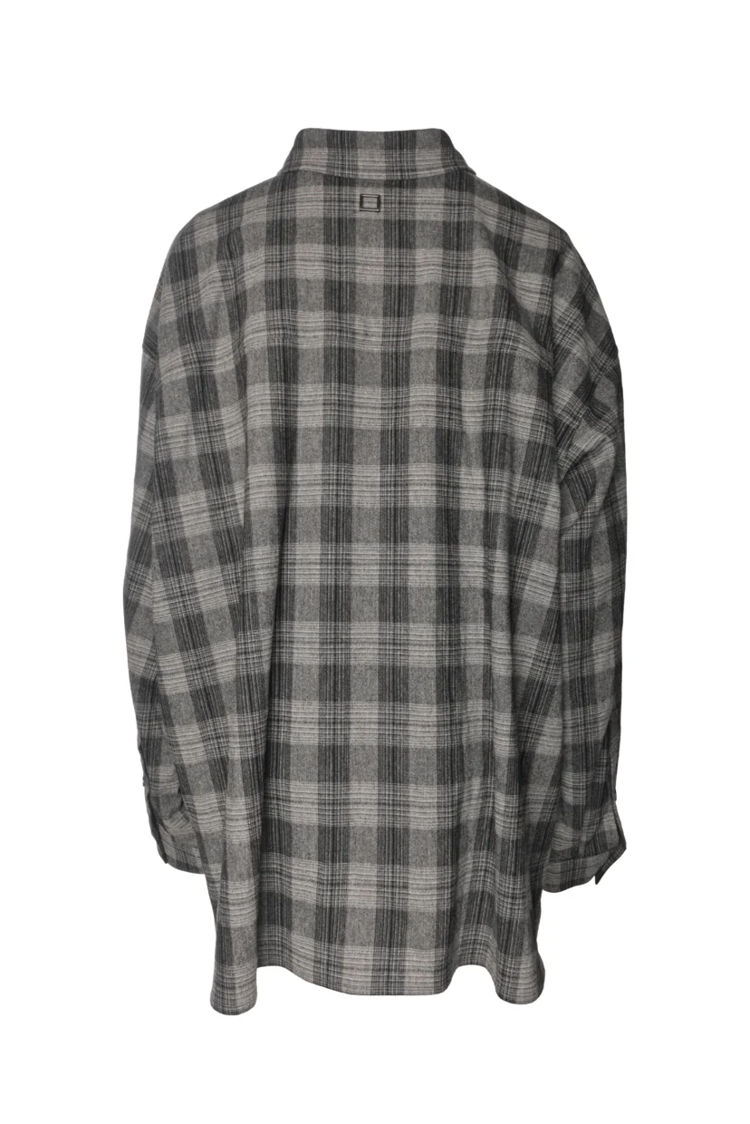 Wooyoungmi Size 46 Men's Plaid Oversize Shirt Long Sleeve - Image 2