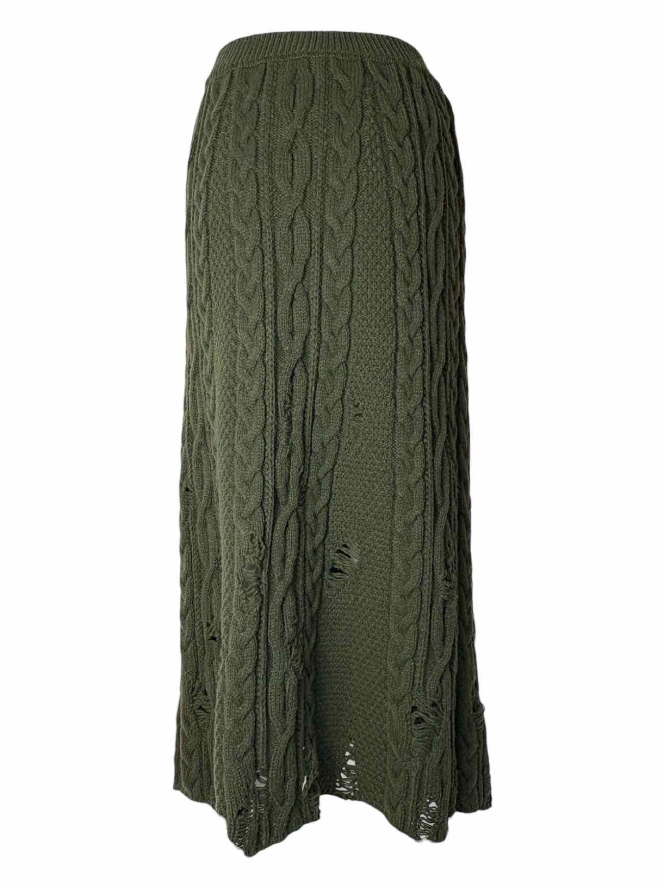 Y's Size 2 Cableknit Distressed Knit Skirt - Image 2