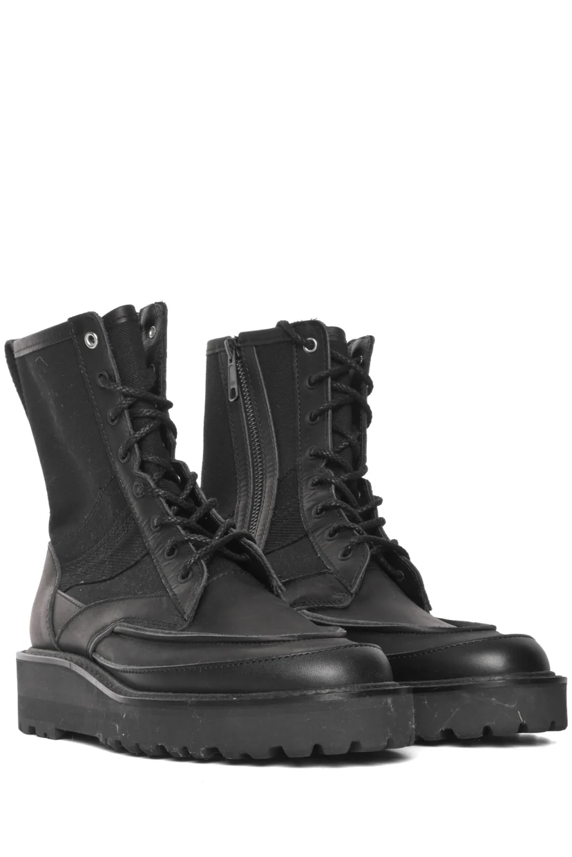 Y's Size 39 Cotton Duck/Leather Combination Military Boots - Image 2
