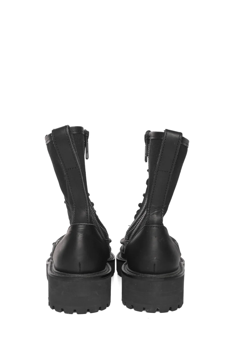 Y's Size 39 Cotton Duck/Leather Combination Military Boots - Image 5