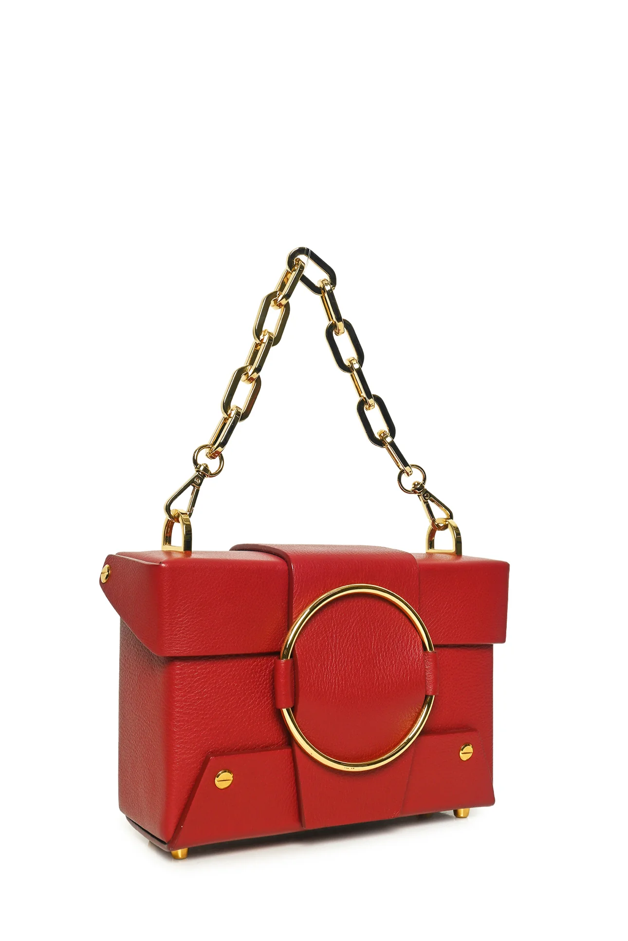 YUZEFI Asher Box Chain Top Handle Leather Crossbody Bag - Image 2