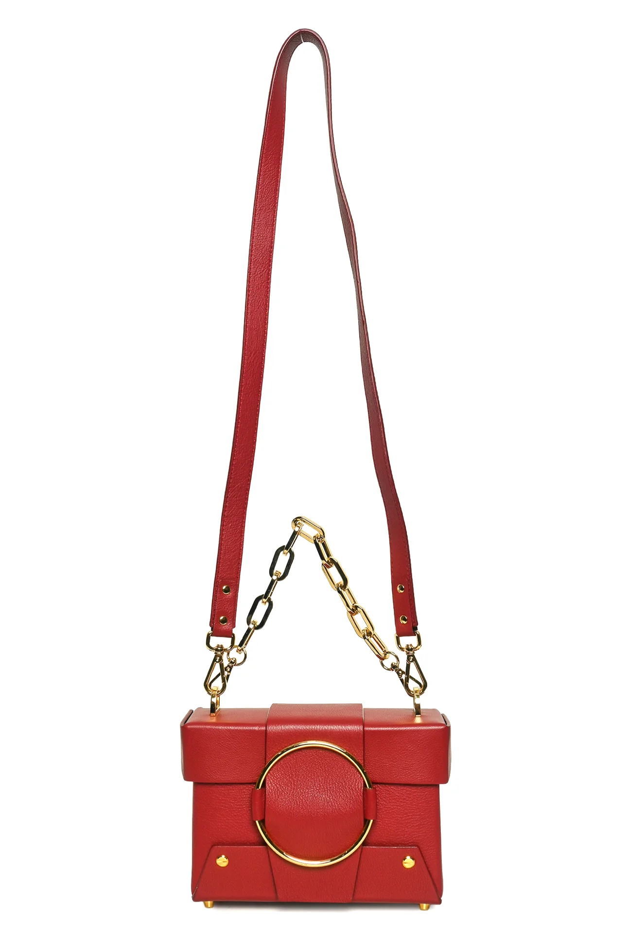 YUZEFI Asher Box Chain Top Handle Leather Crossbody Bag - Image 5