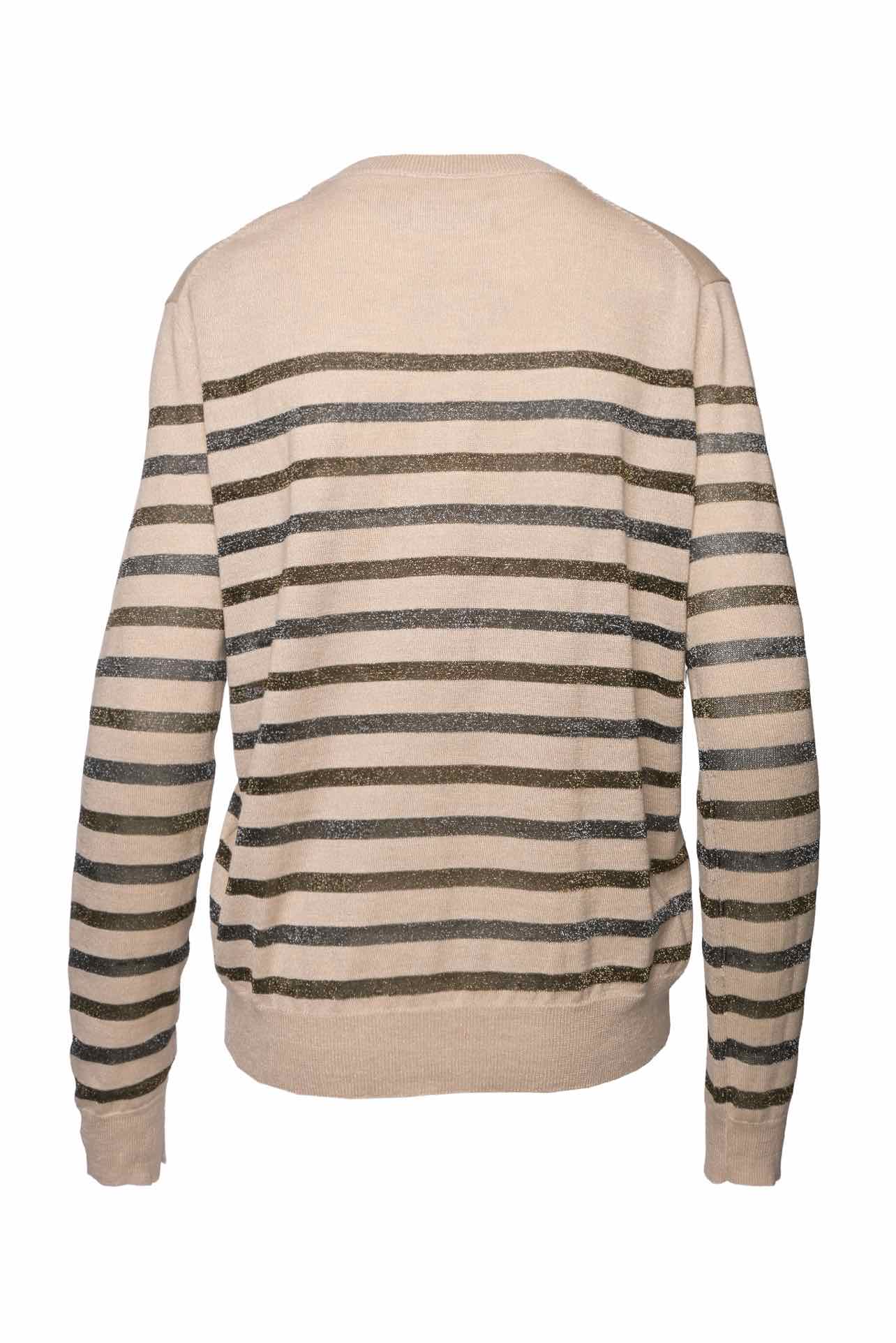 Zadig & Voltaire Size M Metallic Sparkle Stripe Sweater - Image 2