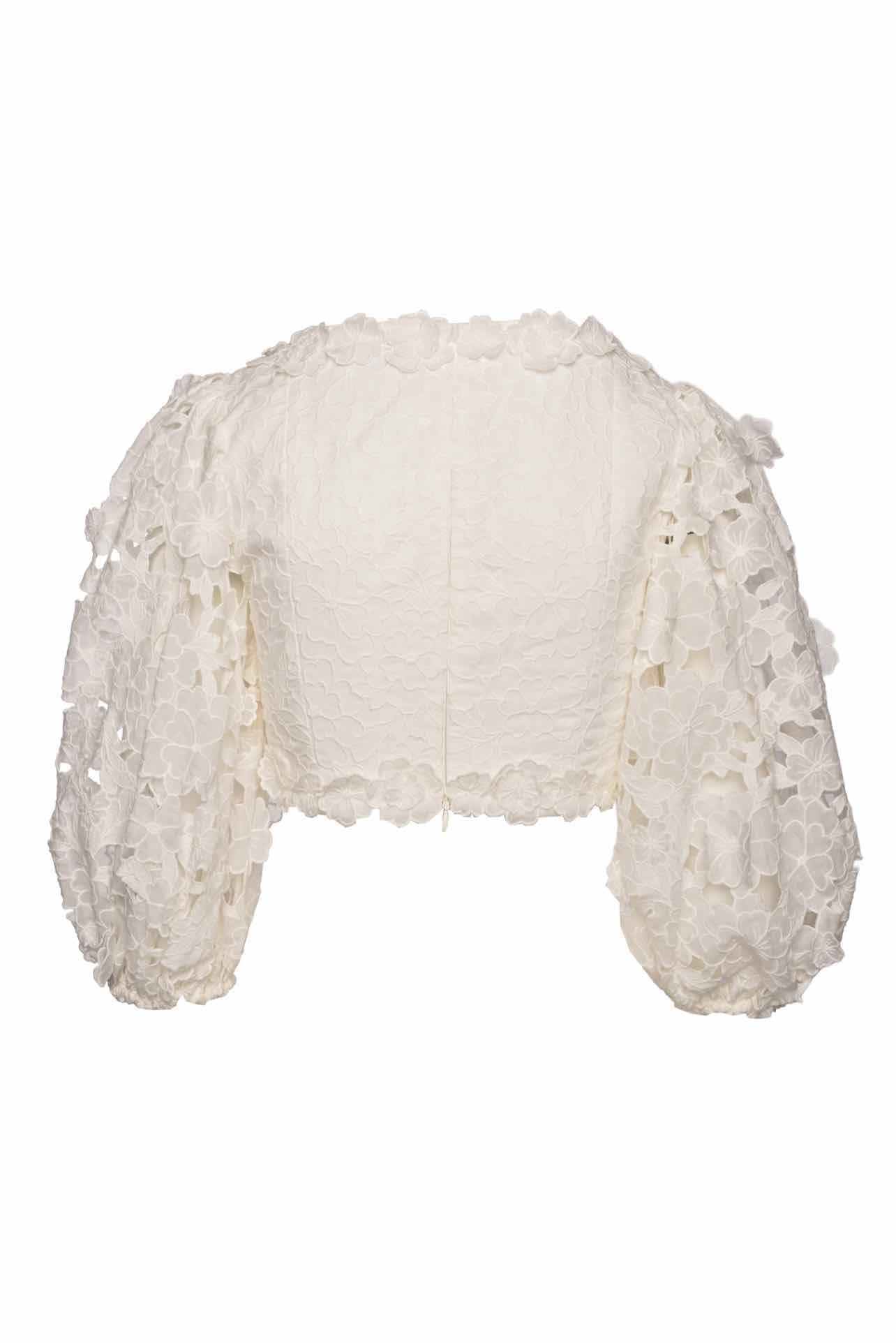 Zimmermann Size 1 Cropped Guipure Lace Tops - Image 2