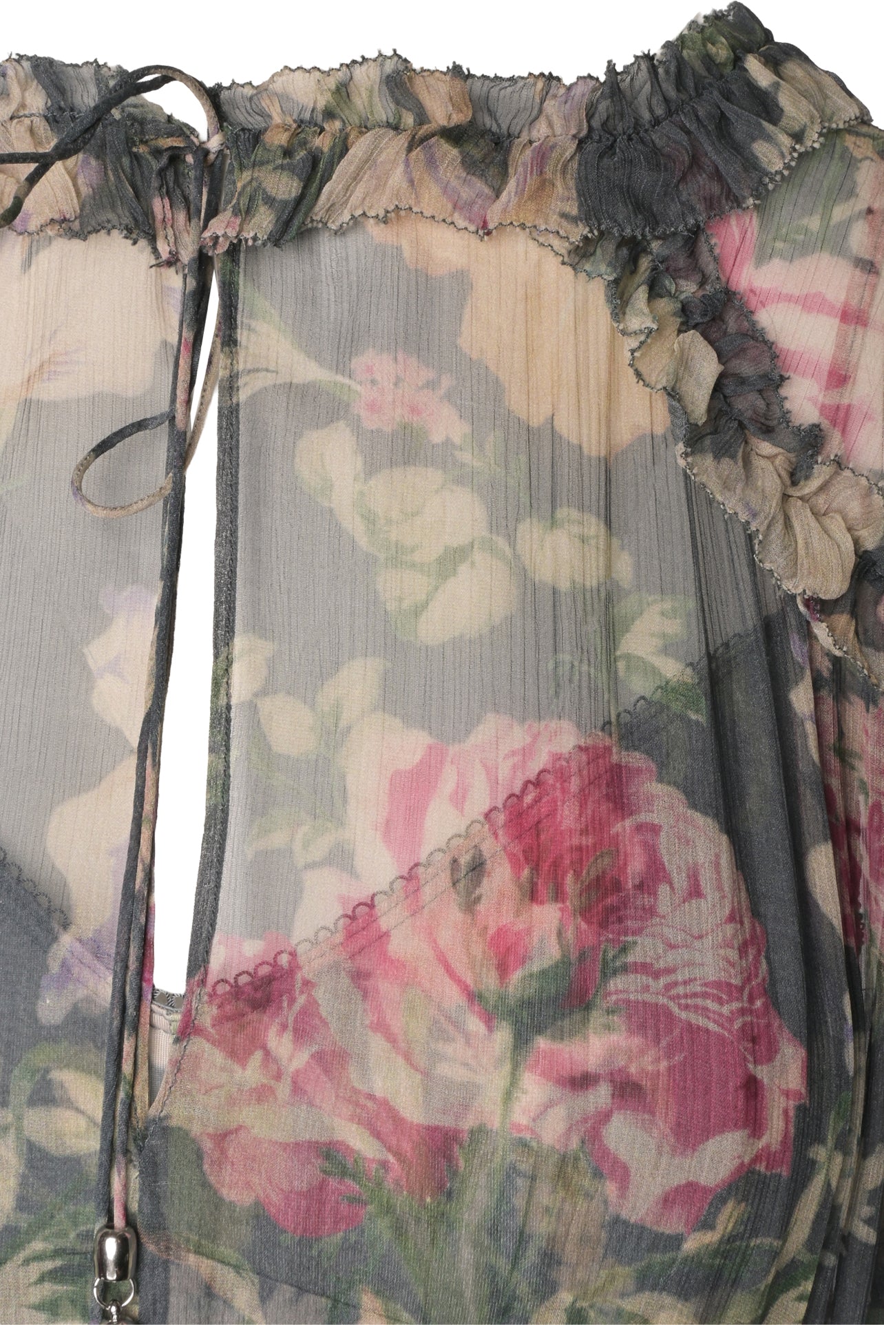Zimmermann Size 1 Iris Floral Print Silk Ruffle Resort Midi Dress - Image 3